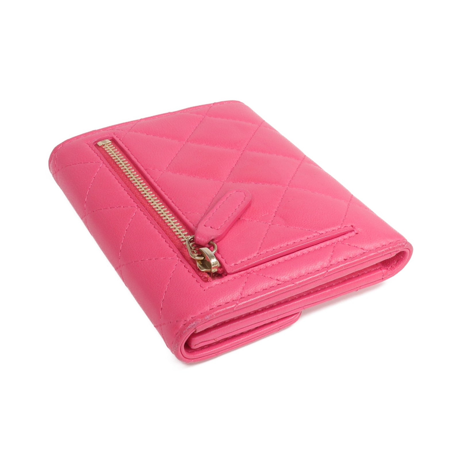 CHANEL 羊皮皮革Wallet金扣錢包