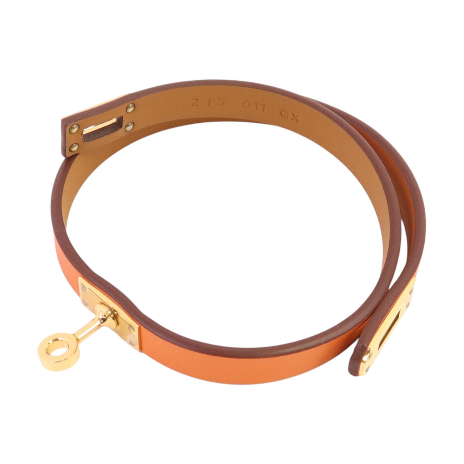 HERMES Swift皮革Mini Kelly Double Tour Bracelet金扣手鏈