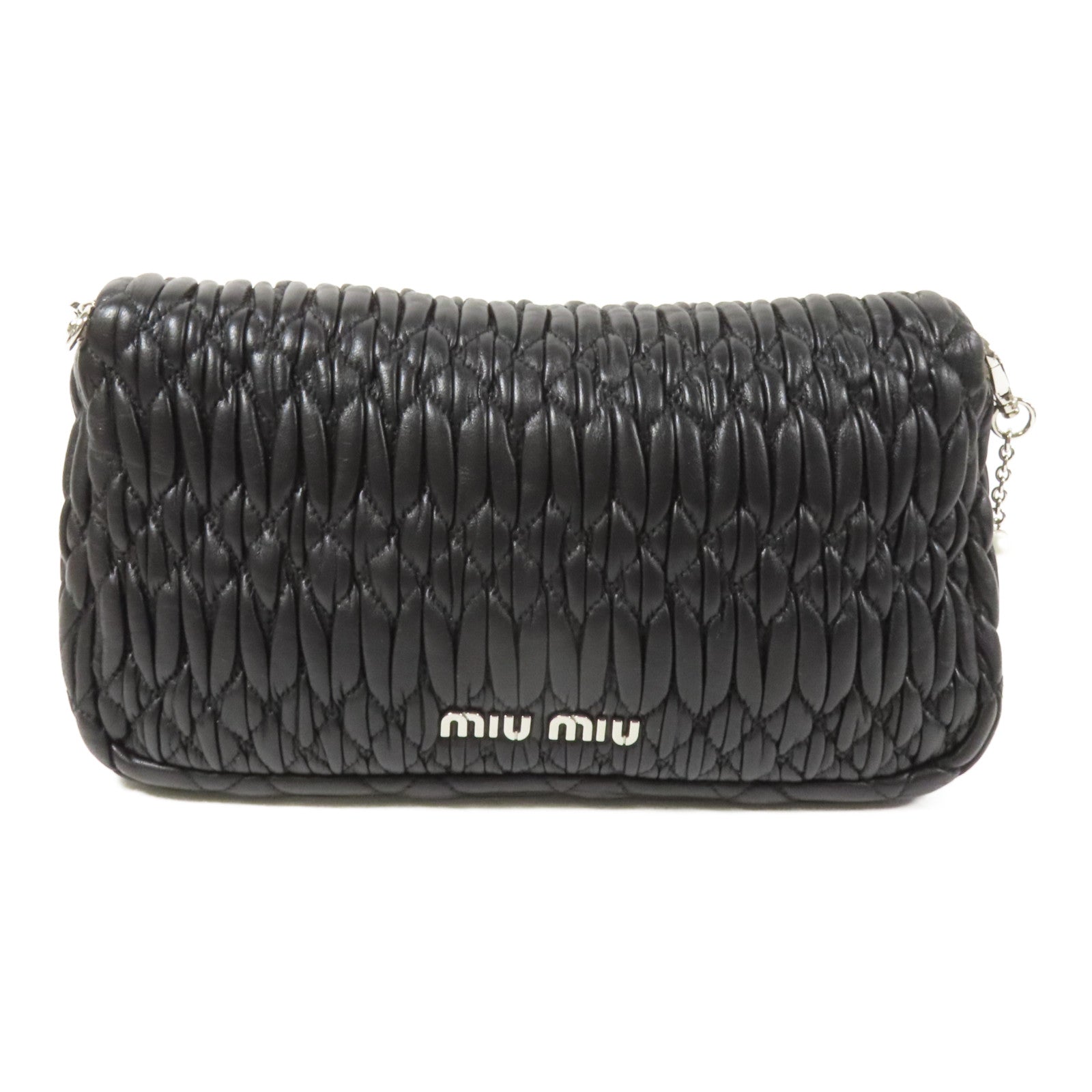 Miu Miu 皮革Shoulder Bag銀扣肩背袋