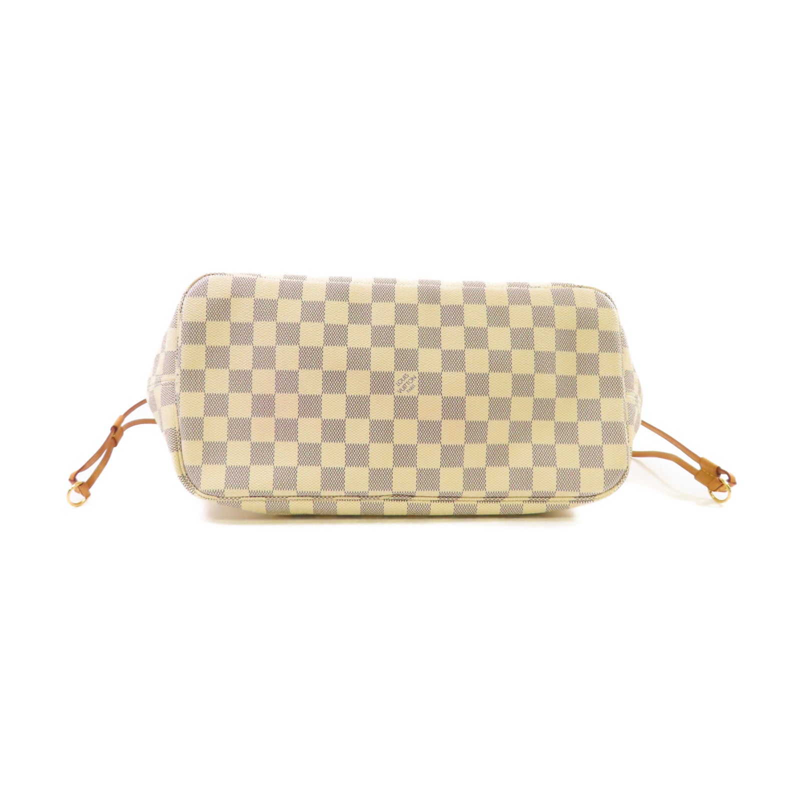 LOUIS VUITTON 【激減優惠】Damier Azur Neverfull MM Tote Bag金扣肩背袋米白色