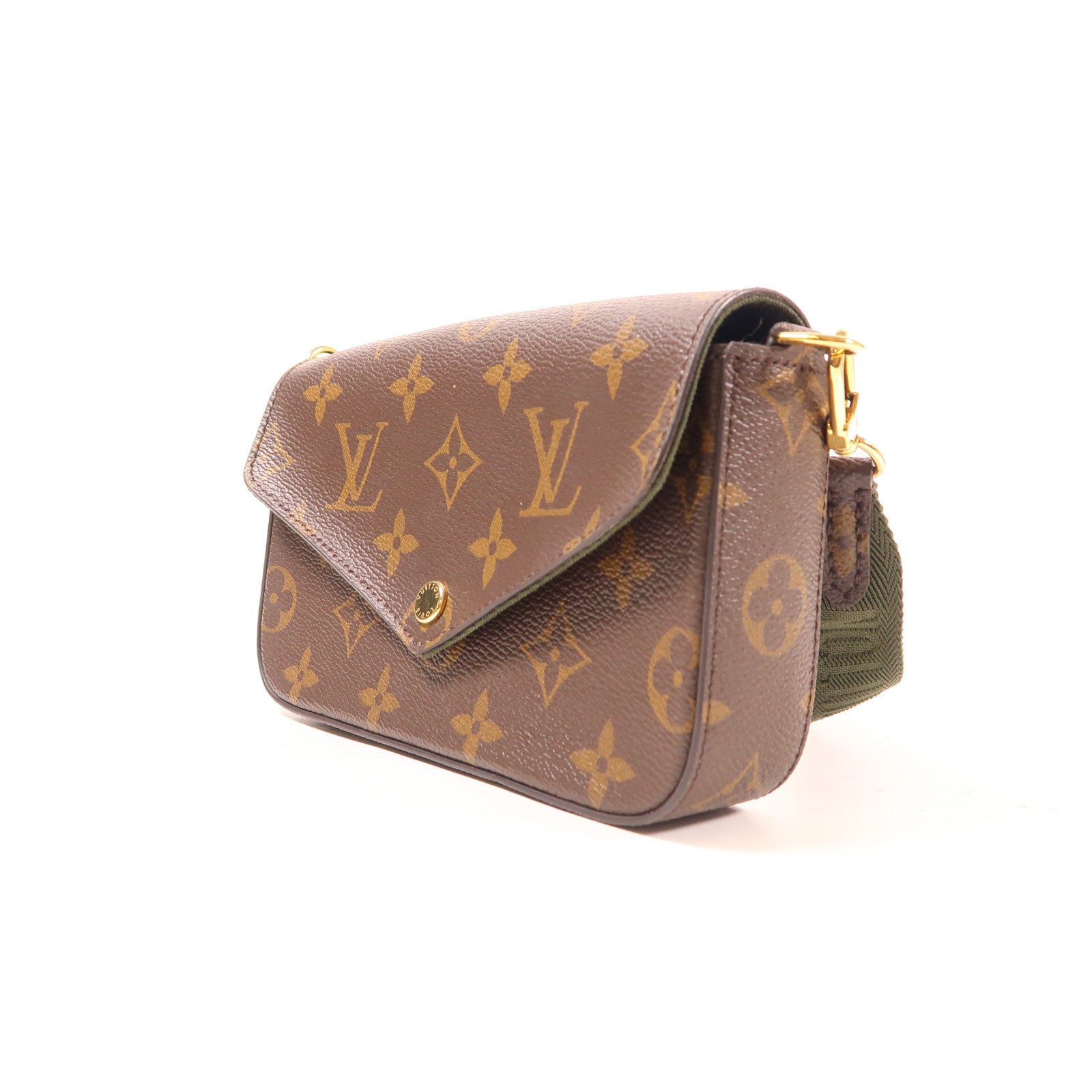 LOUIS VUITTON LV GHW Felicie Strap & Go Shoulder Bag M80091 Monogram Brown/Green