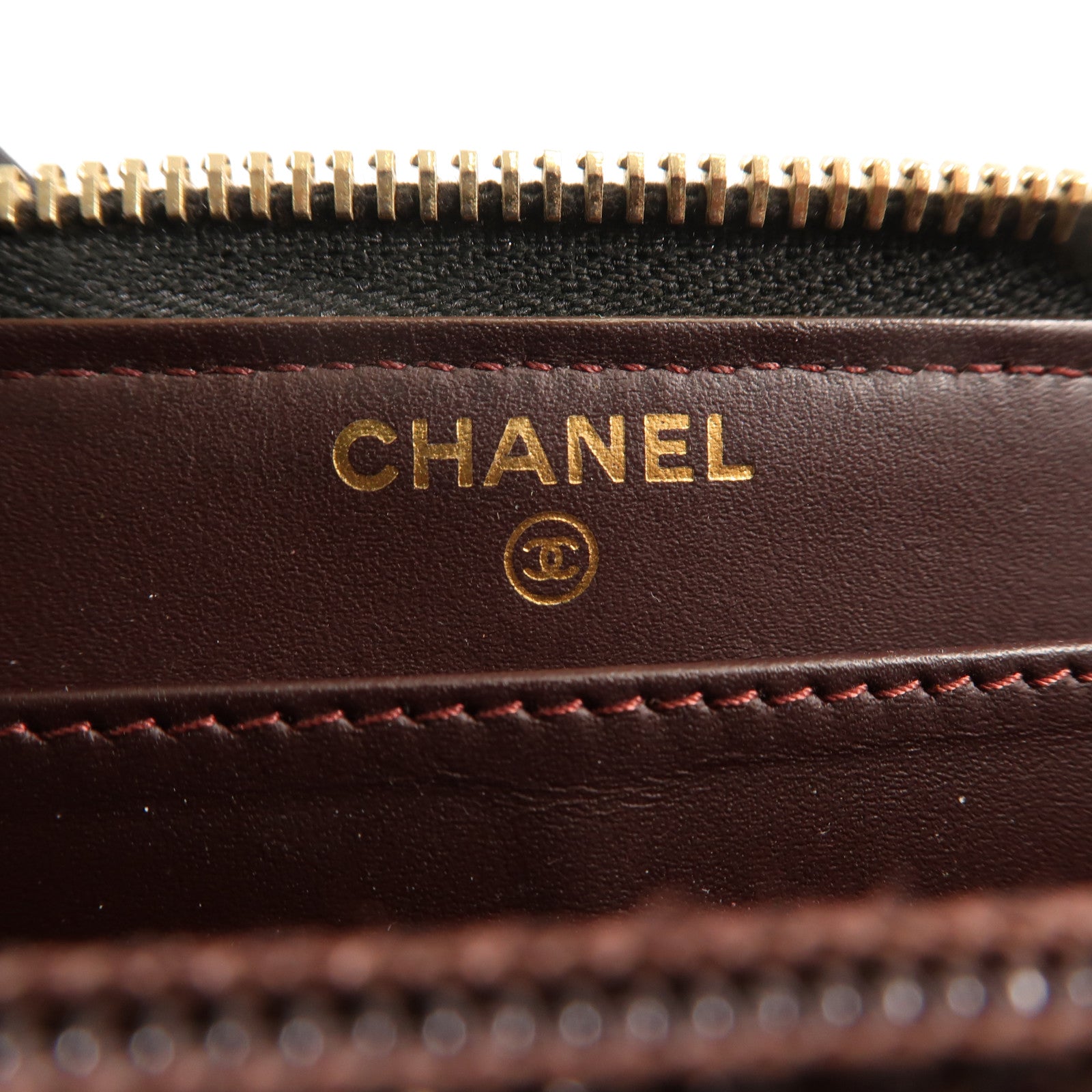 CHANEL 牛皮皮革Long Wallet金扣長錢包