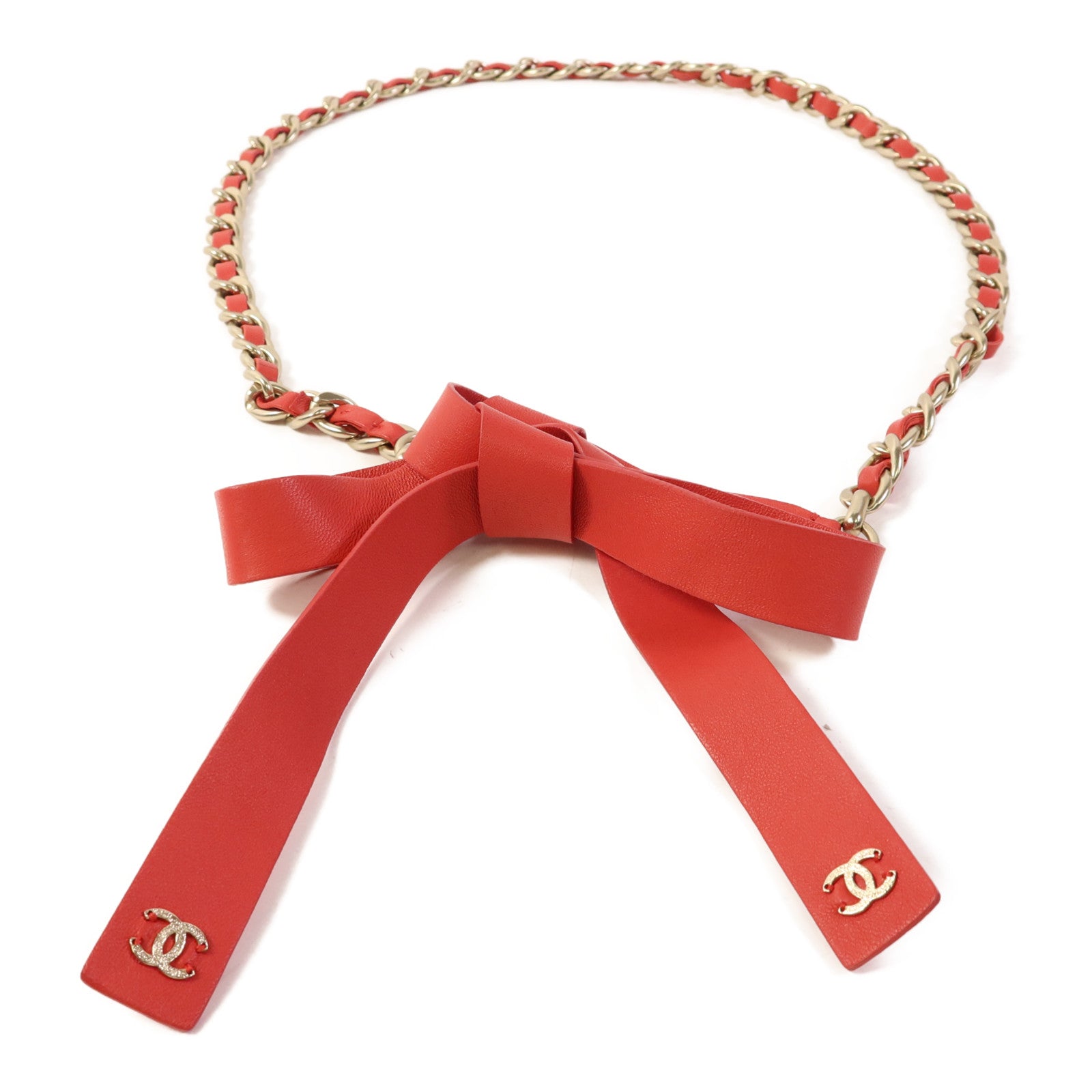 CHANEL 羊皮皮革Chain Belt金扣鏈帶皮帶