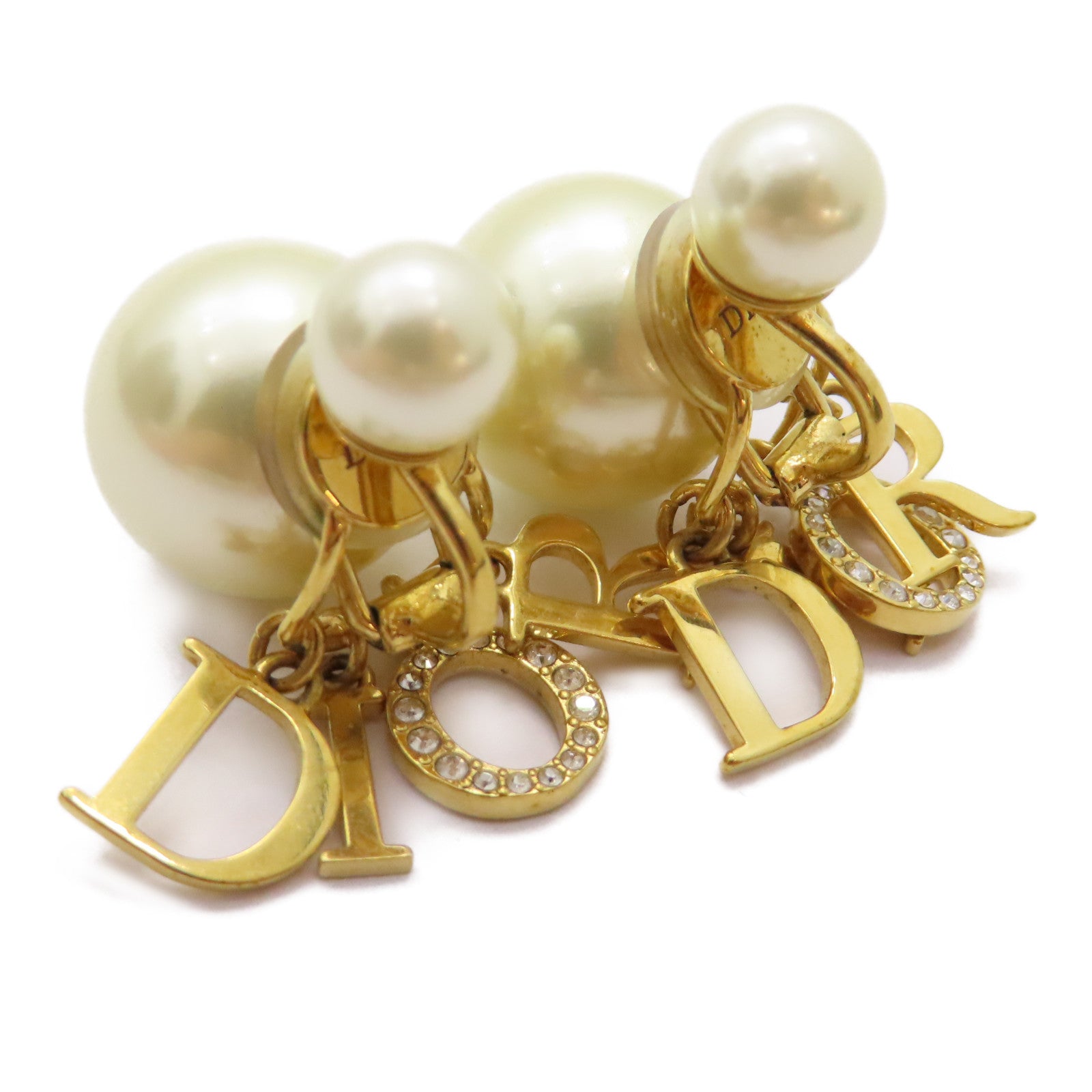 Dior 金屬Earrings耳環白色/金色