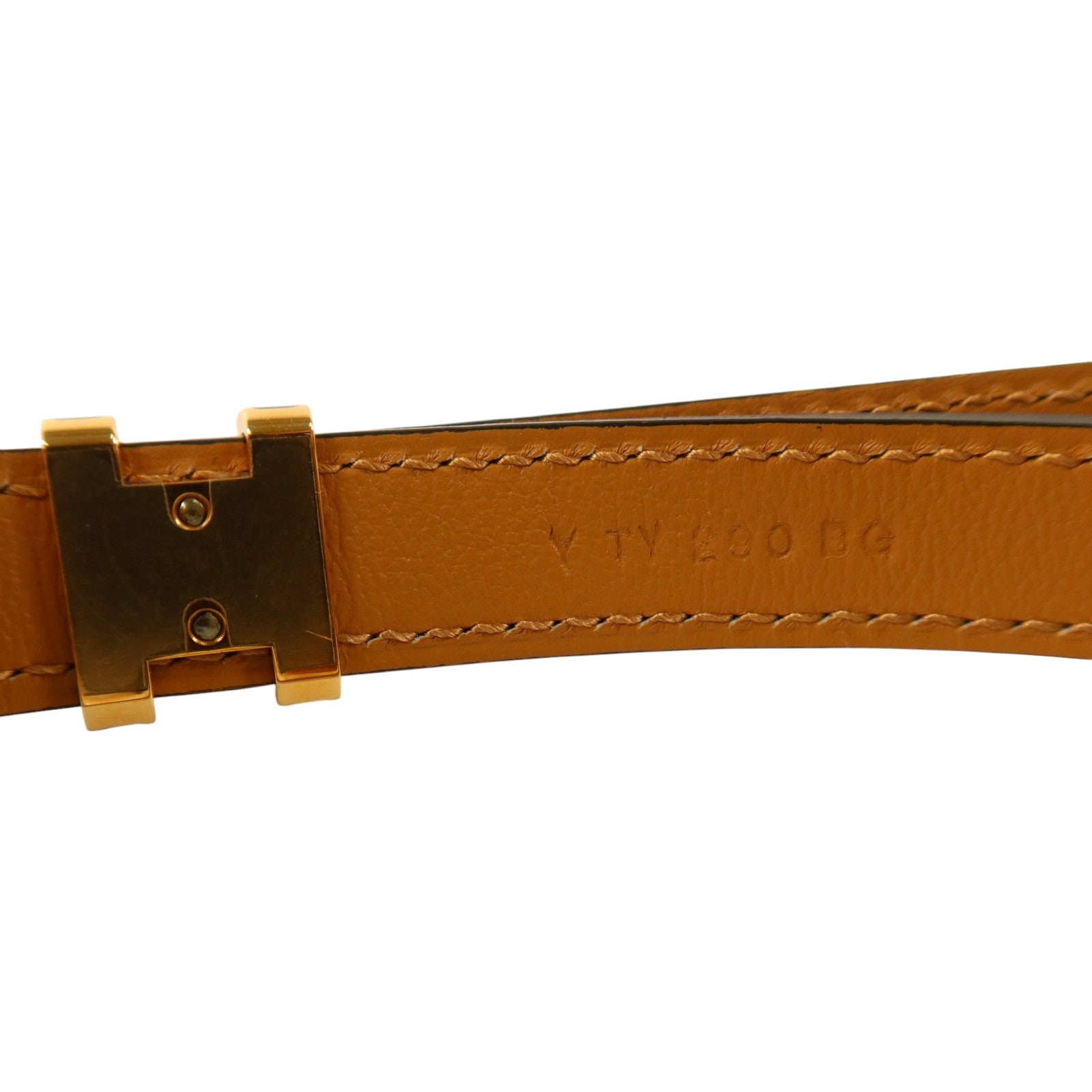 HERMES Epsom皮革POP H Belt金扣皮帶Noir