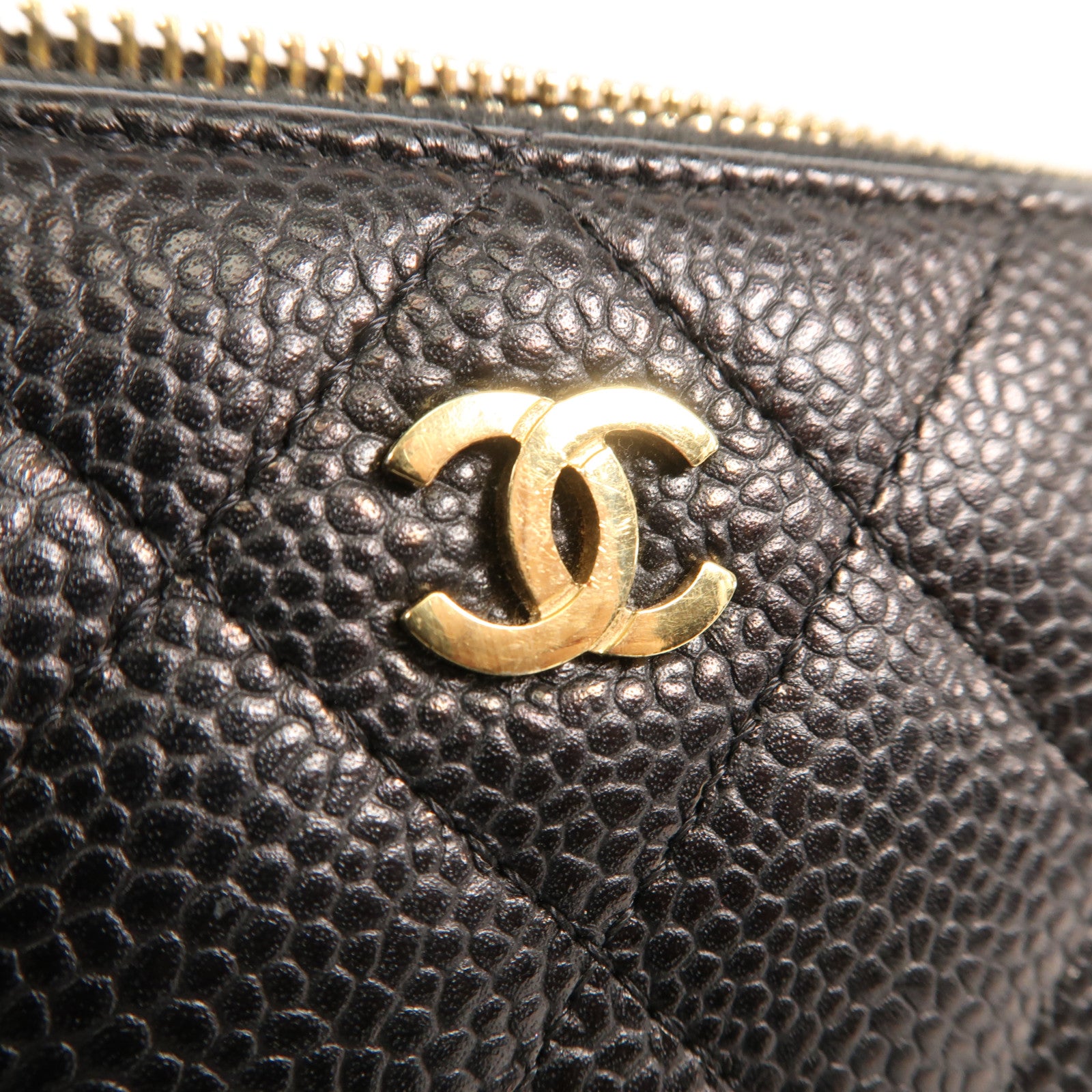 CHANEL 牛皮皮革Long Wallet金扣長錢包