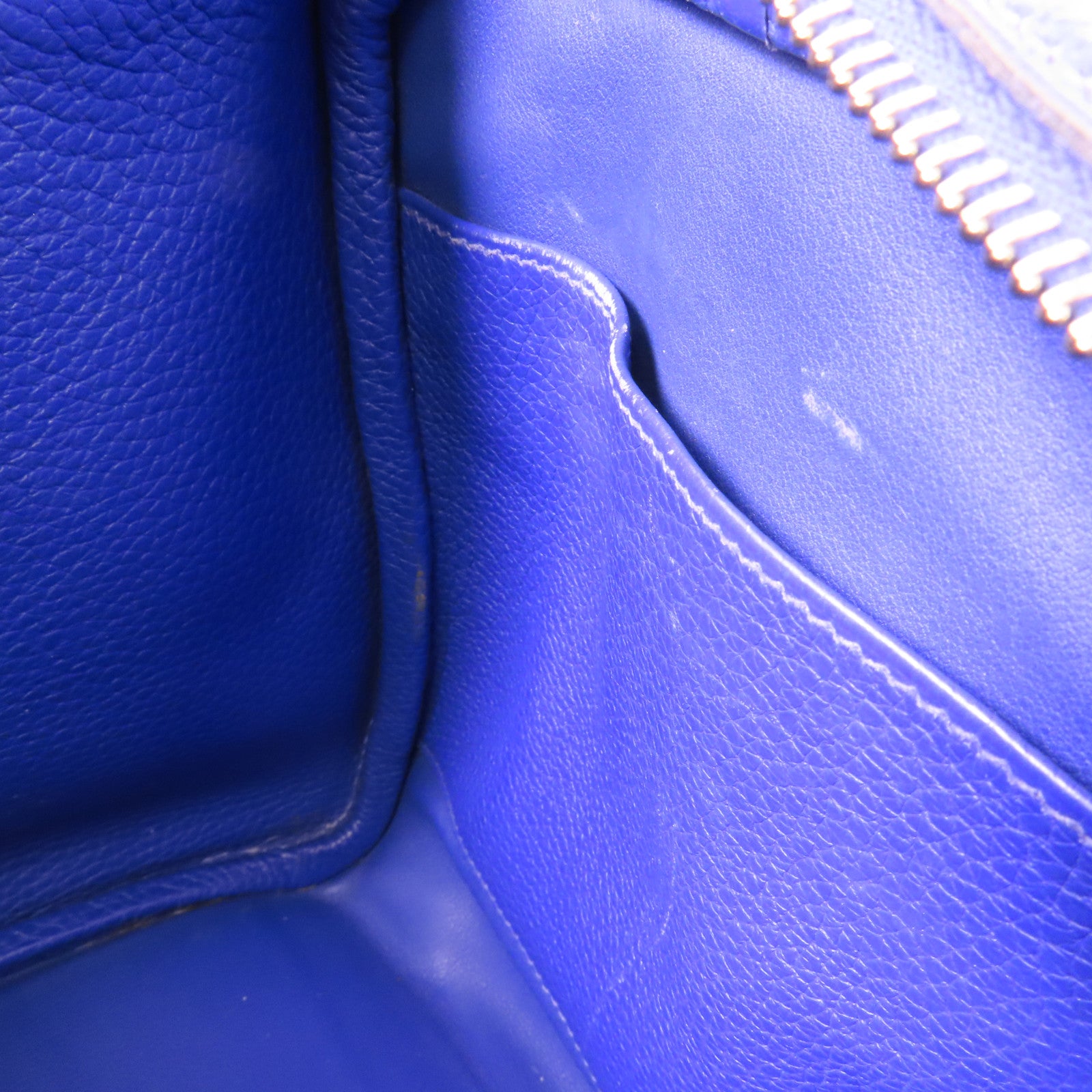 HERMES 【激減優惠】Clemence皮革/鱷魚皮革Lindy 30 Touch銀扣手挽肩背兩用袋7T Bleu Electrique