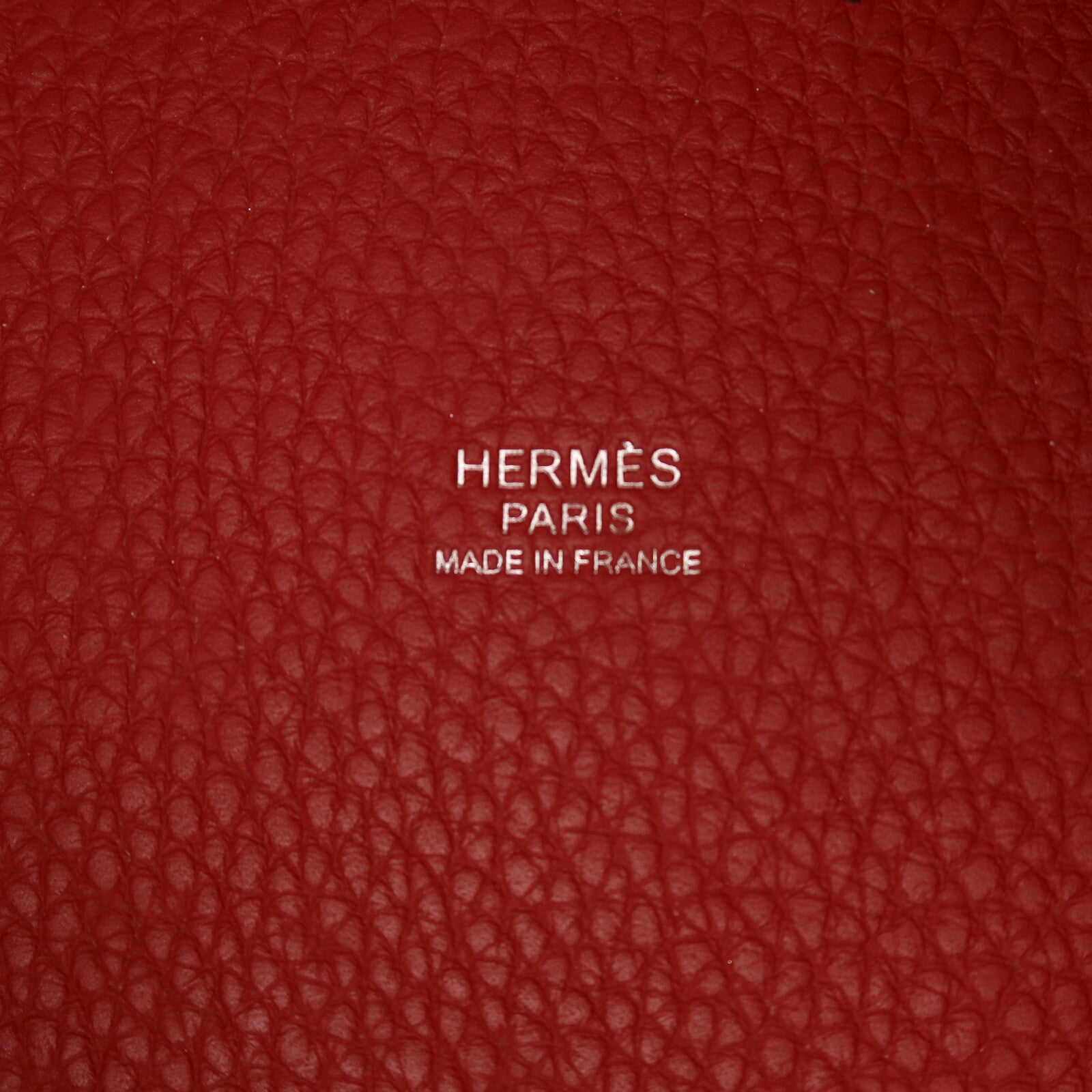 HERMES Clemence皮革Picotin MM扣手挽袋Rouge Garance
