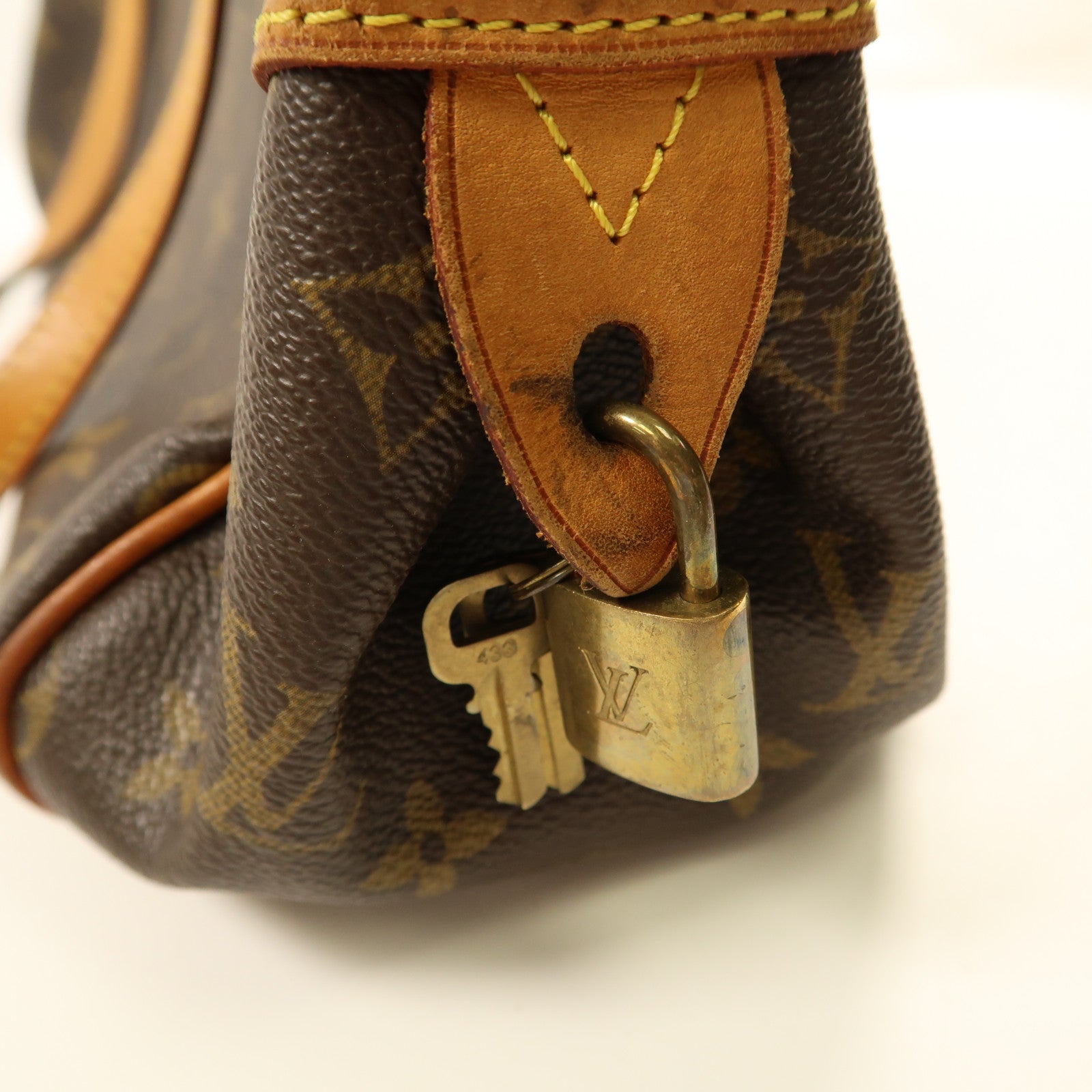 LOUIS VUITTON Monogram Montorgueil PM金扣肩背袋棕色