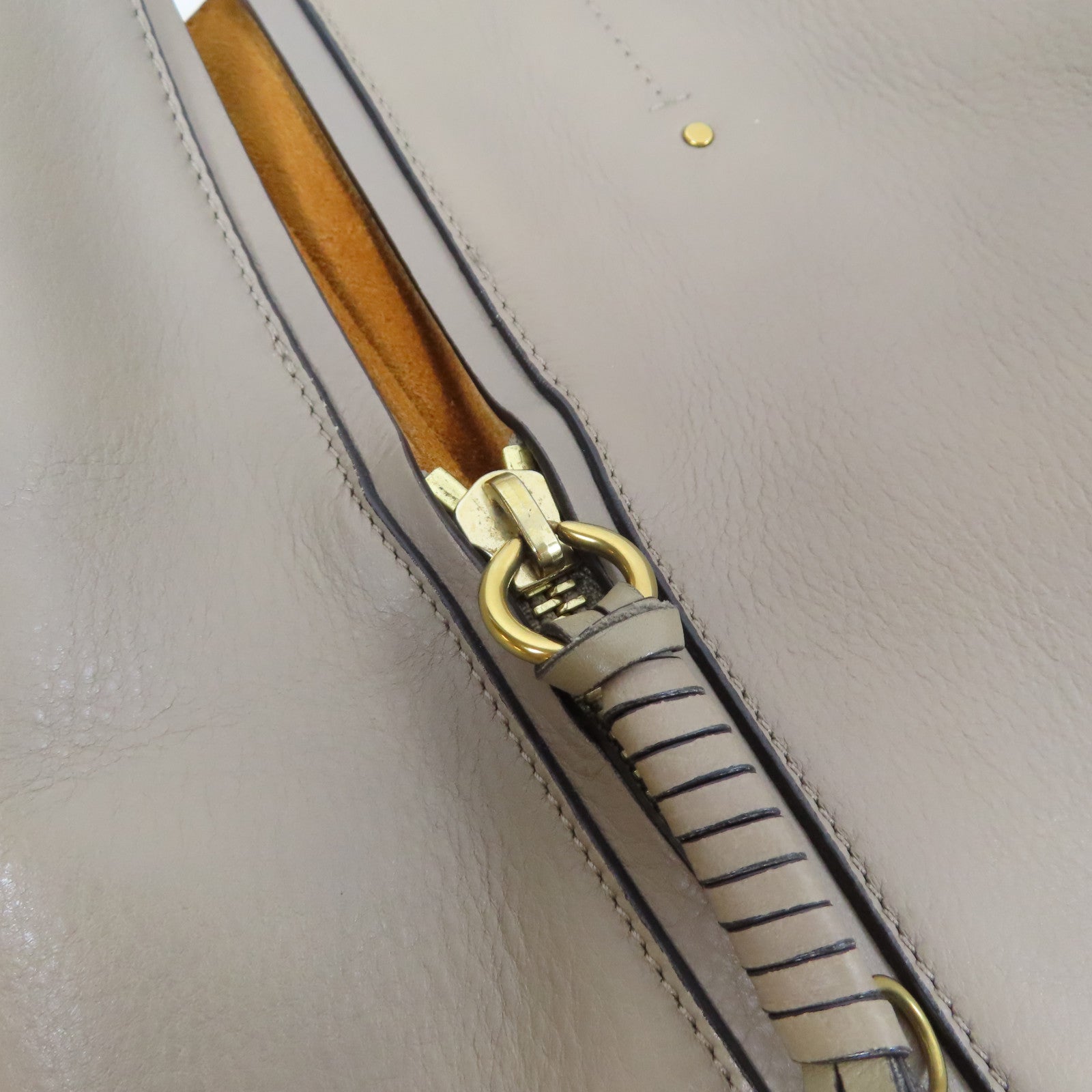 Chloe 【激減優惠】牛皮皮革Shoulder Bag金扣肩背袋米色/啡色