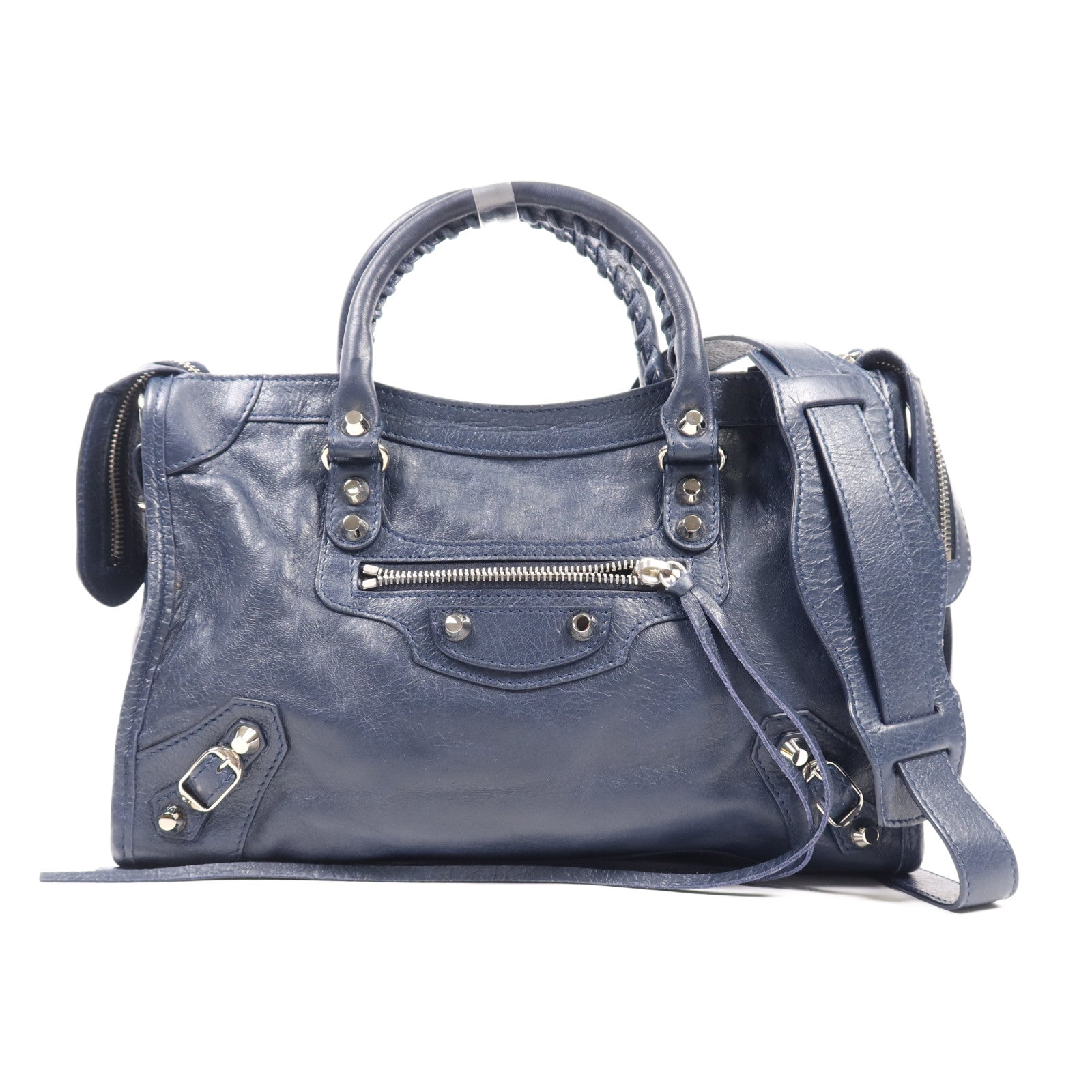 BALENCIAGA 牛皮皮革Nano City銀扣手挽肩背兩用袋