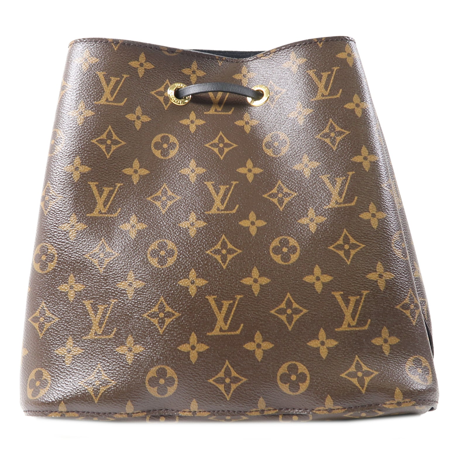 LOUIS VUITTON Monogram Neo Noe MM金扣肩背袋啡色/黑色