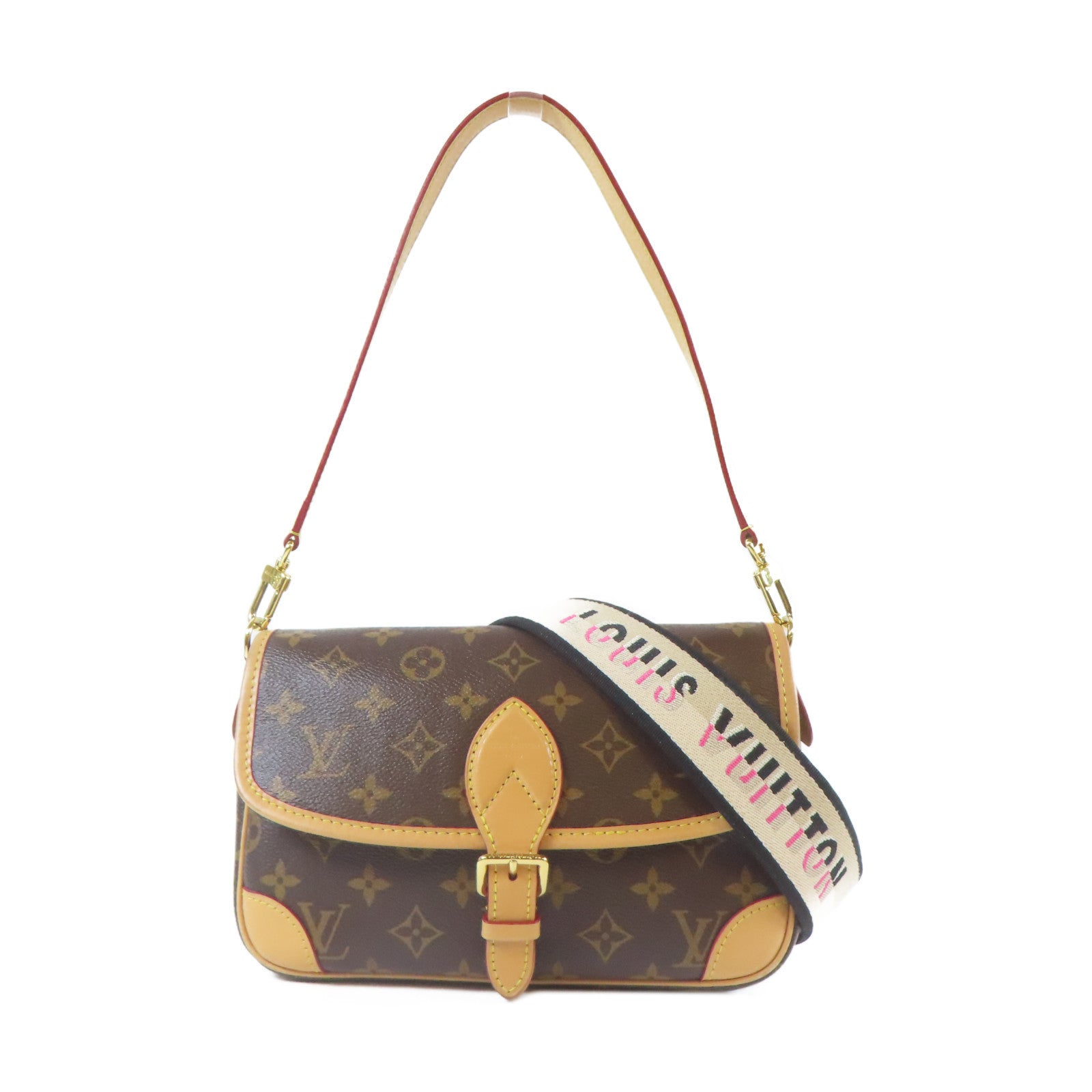 LOUIS VUITTON Monogram Diane金扣手挽肩背兩用袋啡色