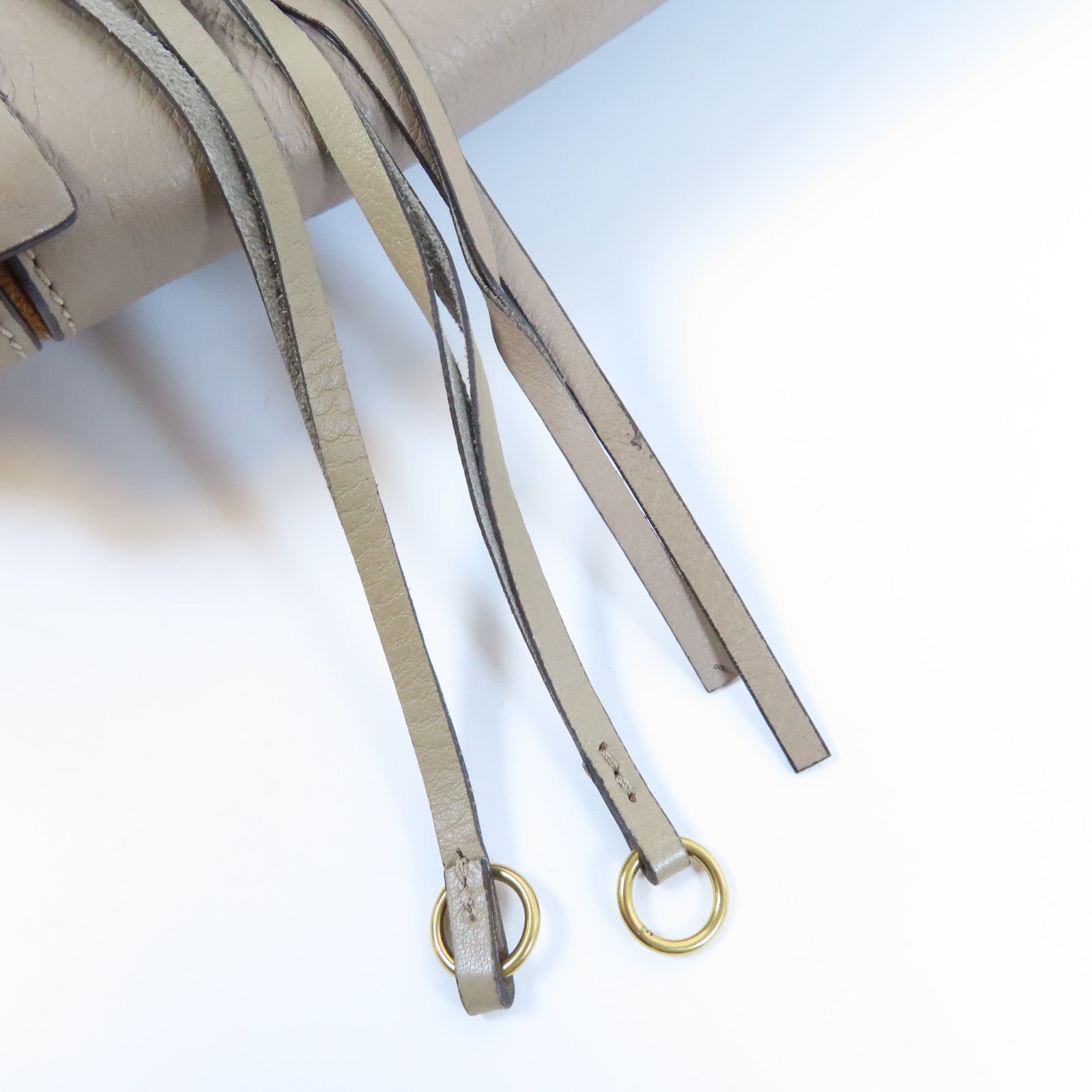 Chloe 【激減優惠】牛皮皮革Shoulder Bag金扣肩背袋米色/啡色