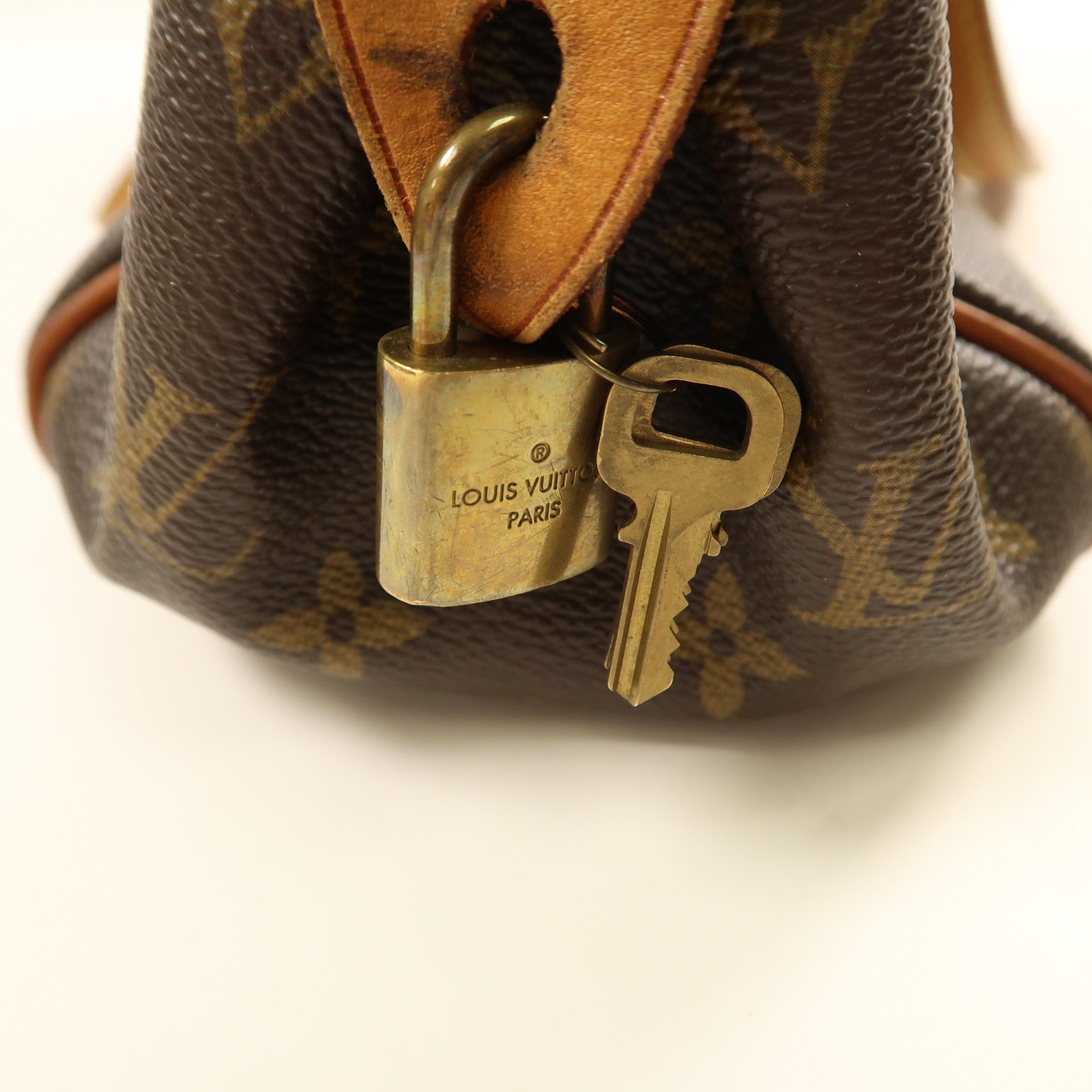 LOUIS VUITTON Monogram Montorgueil PM金扣肩背袋棕色
