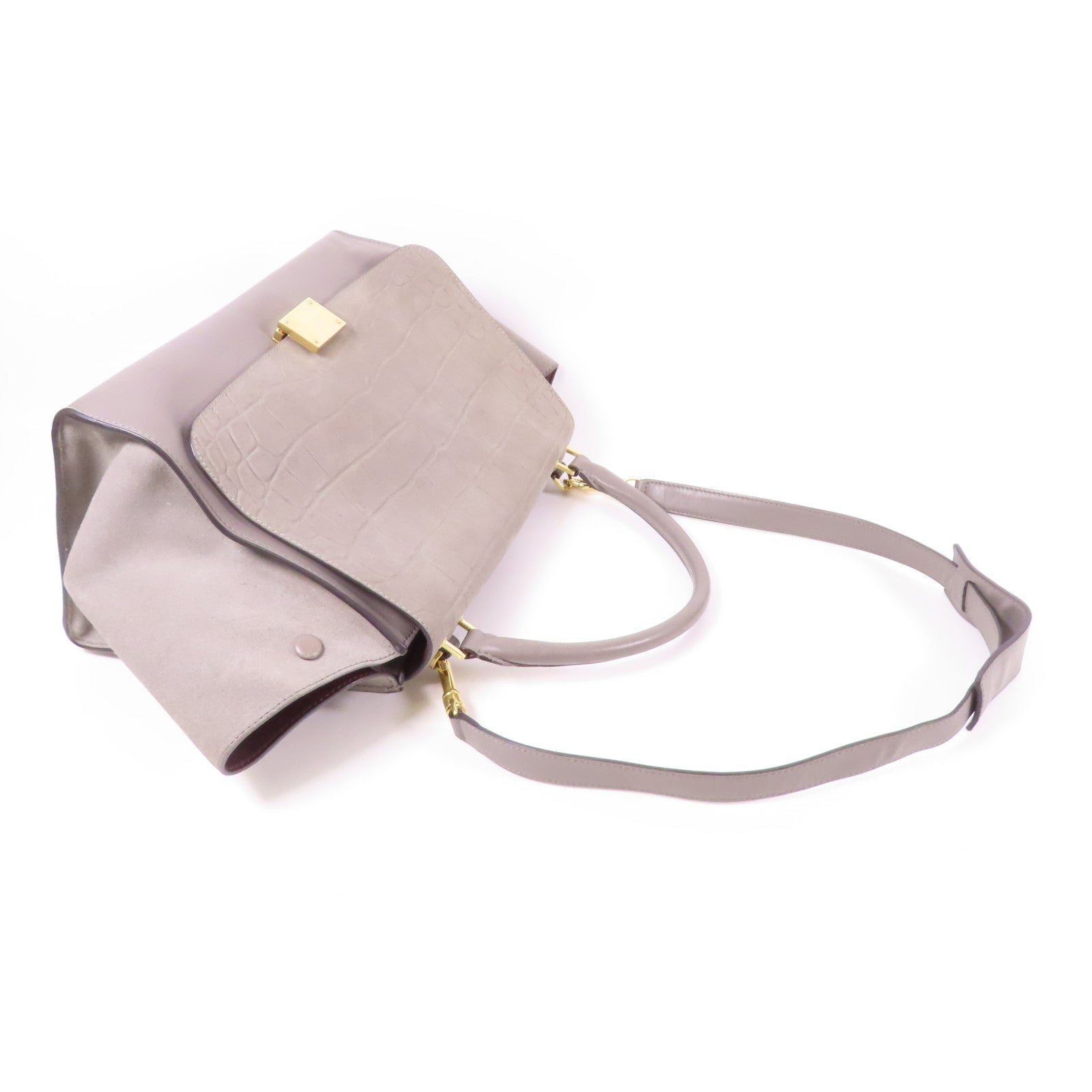 CELINE 【激減優惠】牛皮皮革/麂皮皮革Trapeze金扣手挽肩背兩用袋