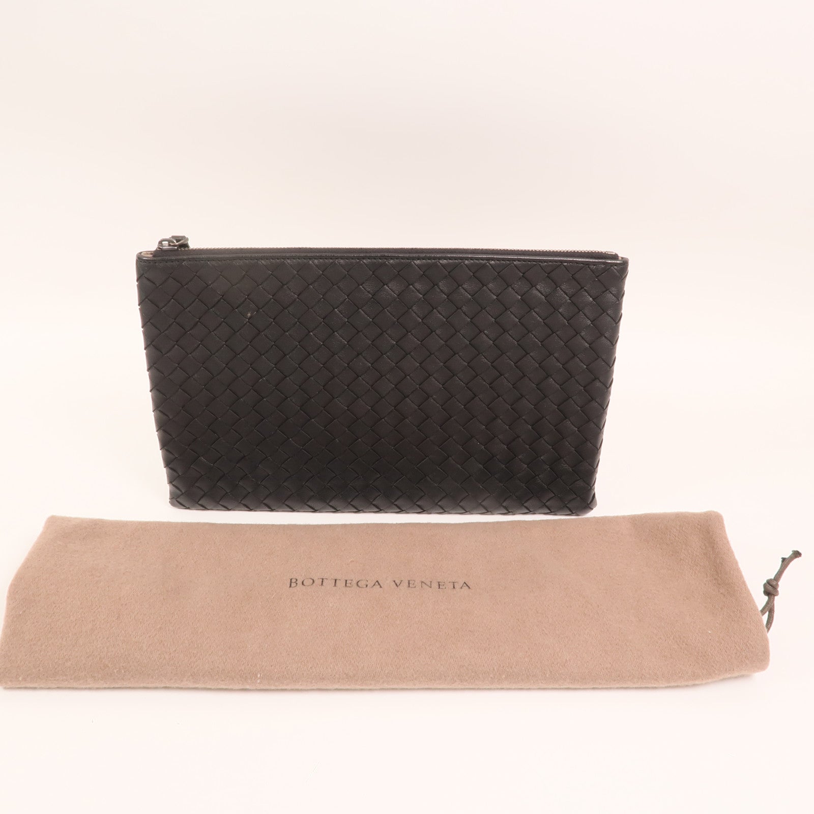 BOTTEGA VENETA 牛皮皮革Clutch銀扣手拿包