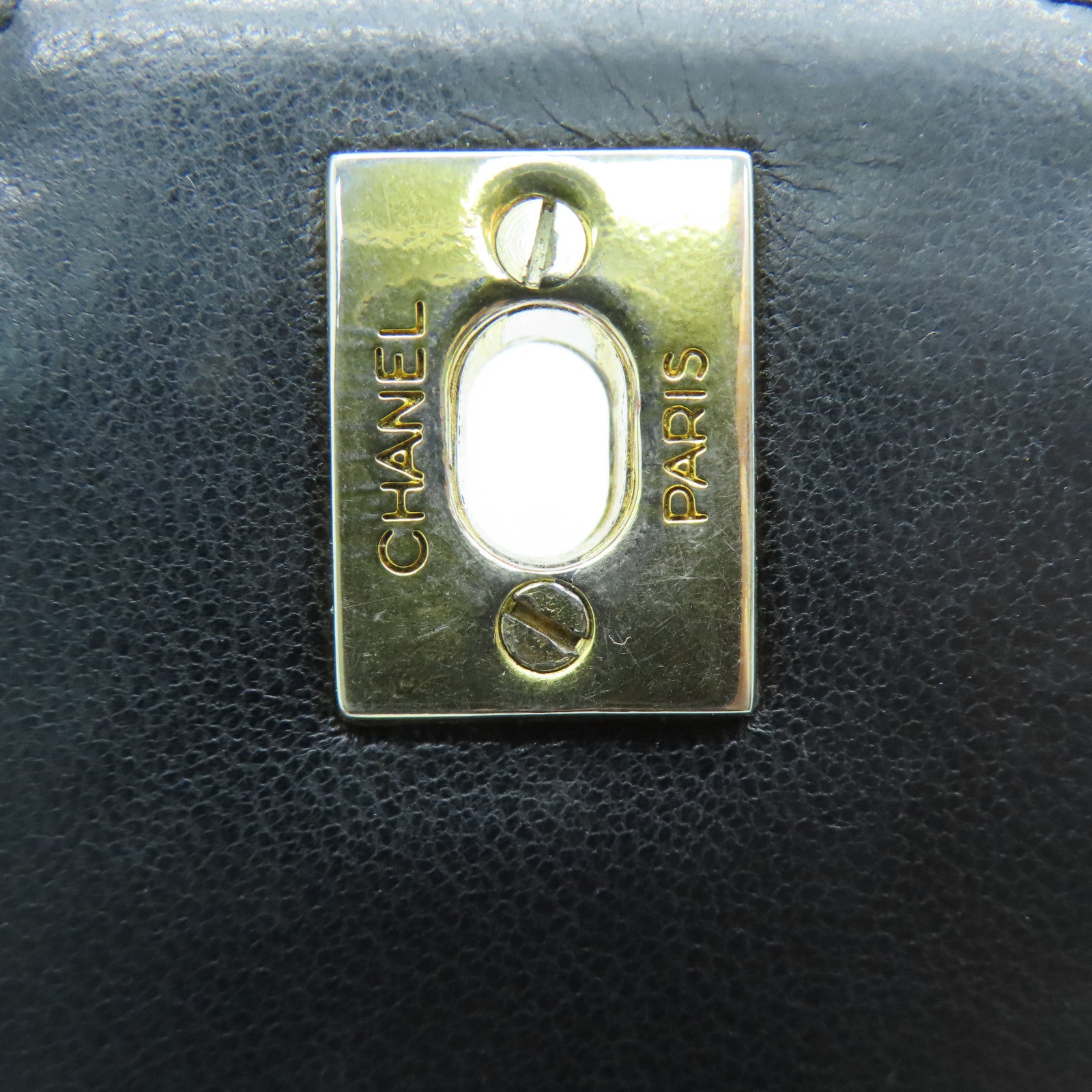 CHANEL 菱格羊皮皮革Chain Shoulder金扣肩背袋黑色