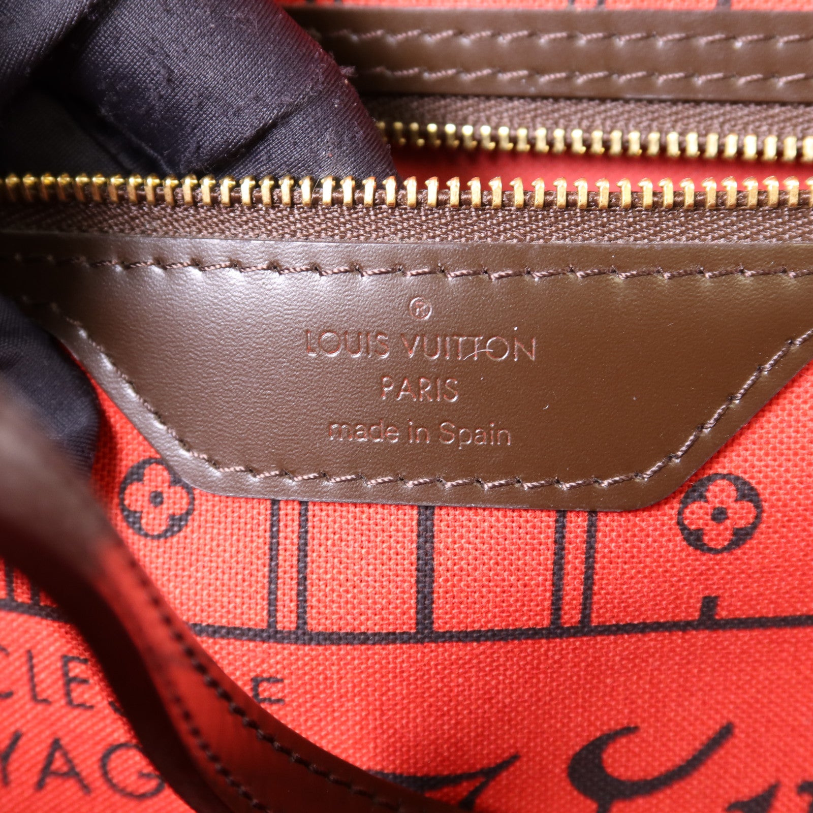 LOUIS VUITTON Damier Neverfull MM金扣手挽袋/肩背袋