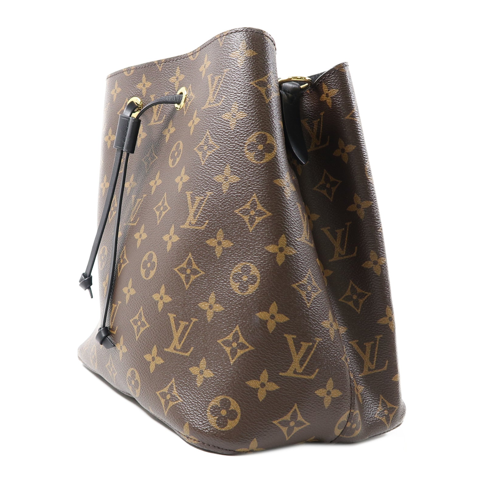 LOUIS VUITTON Monogram Neo Noe MM金扣肩背袋啡色/黑色