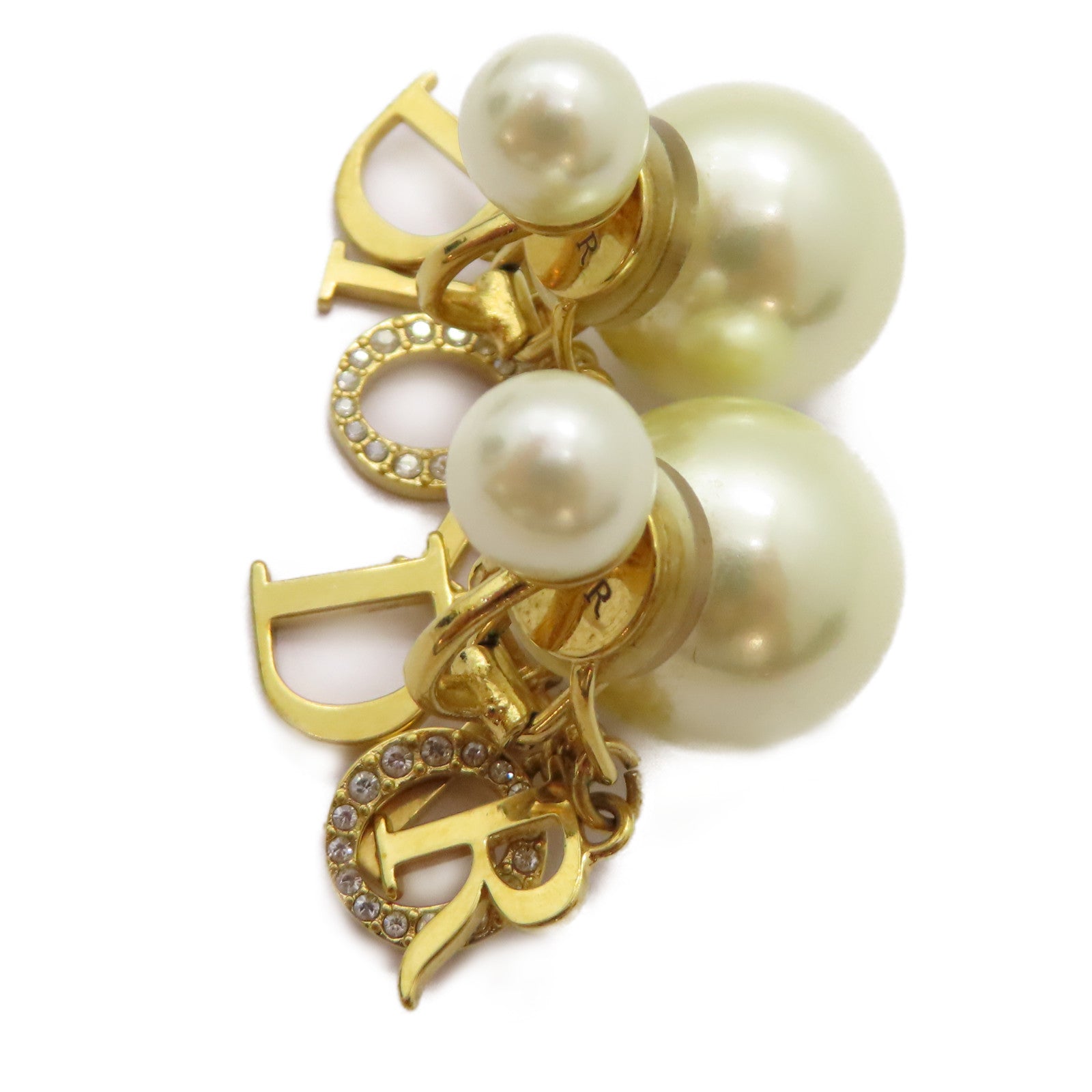 Dior 金屬Earrings耳環白色/金色