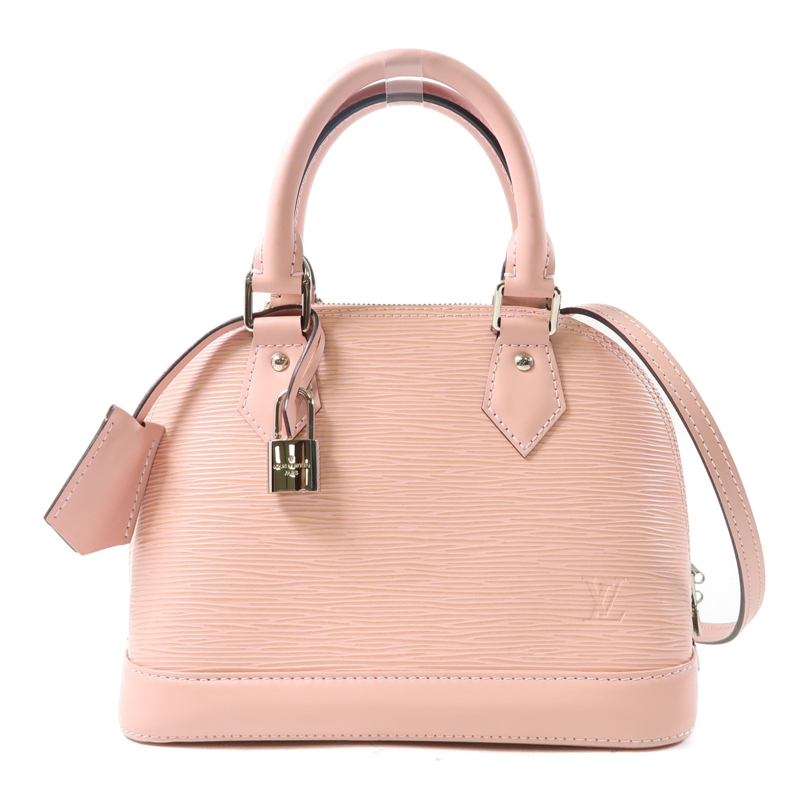 LOUIS VUITTON Epi Alma BB銀扣手挽肩背兩用袋粉紅色