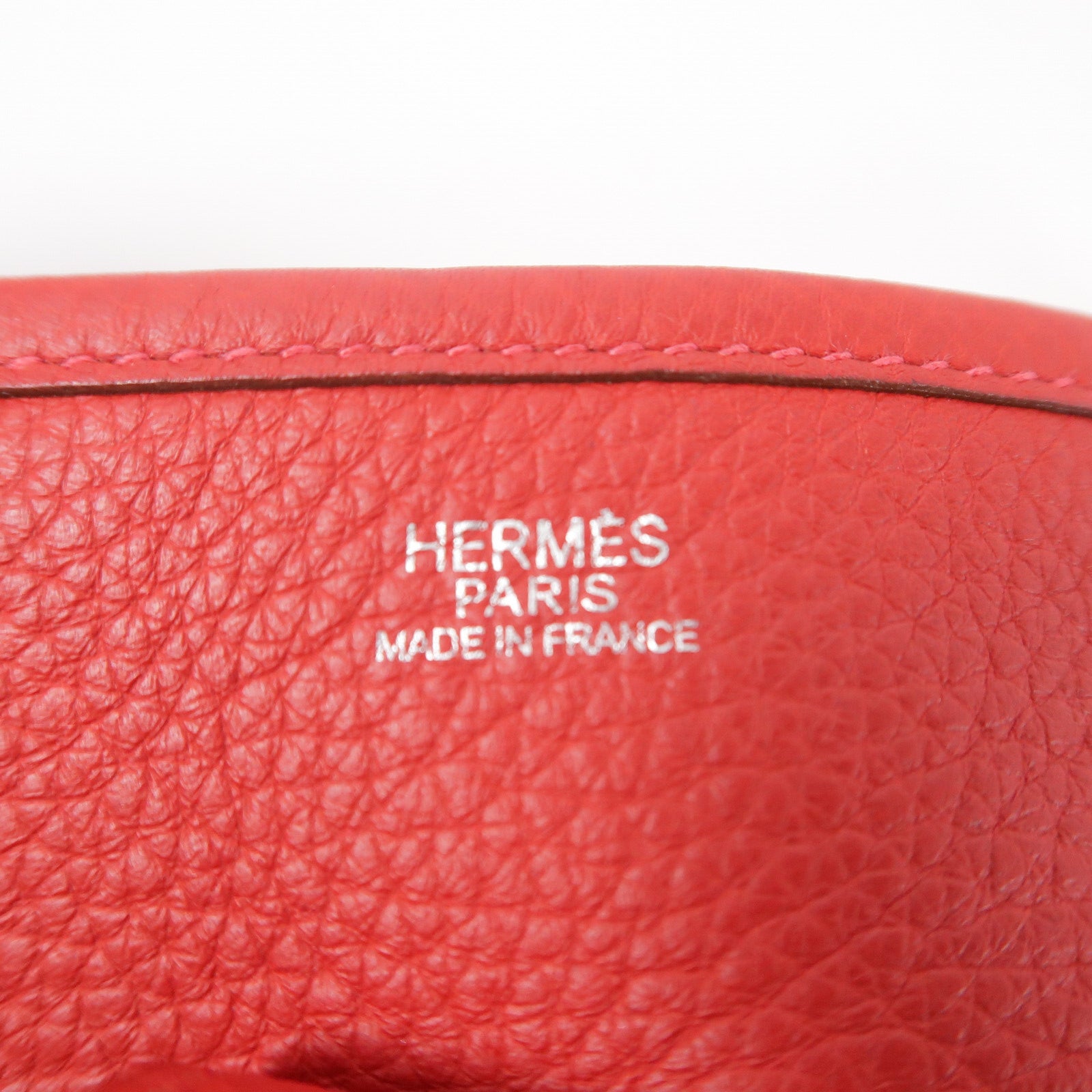 HERMES Clemence皮革Evelyne PM肩背袋Rouge Casaque