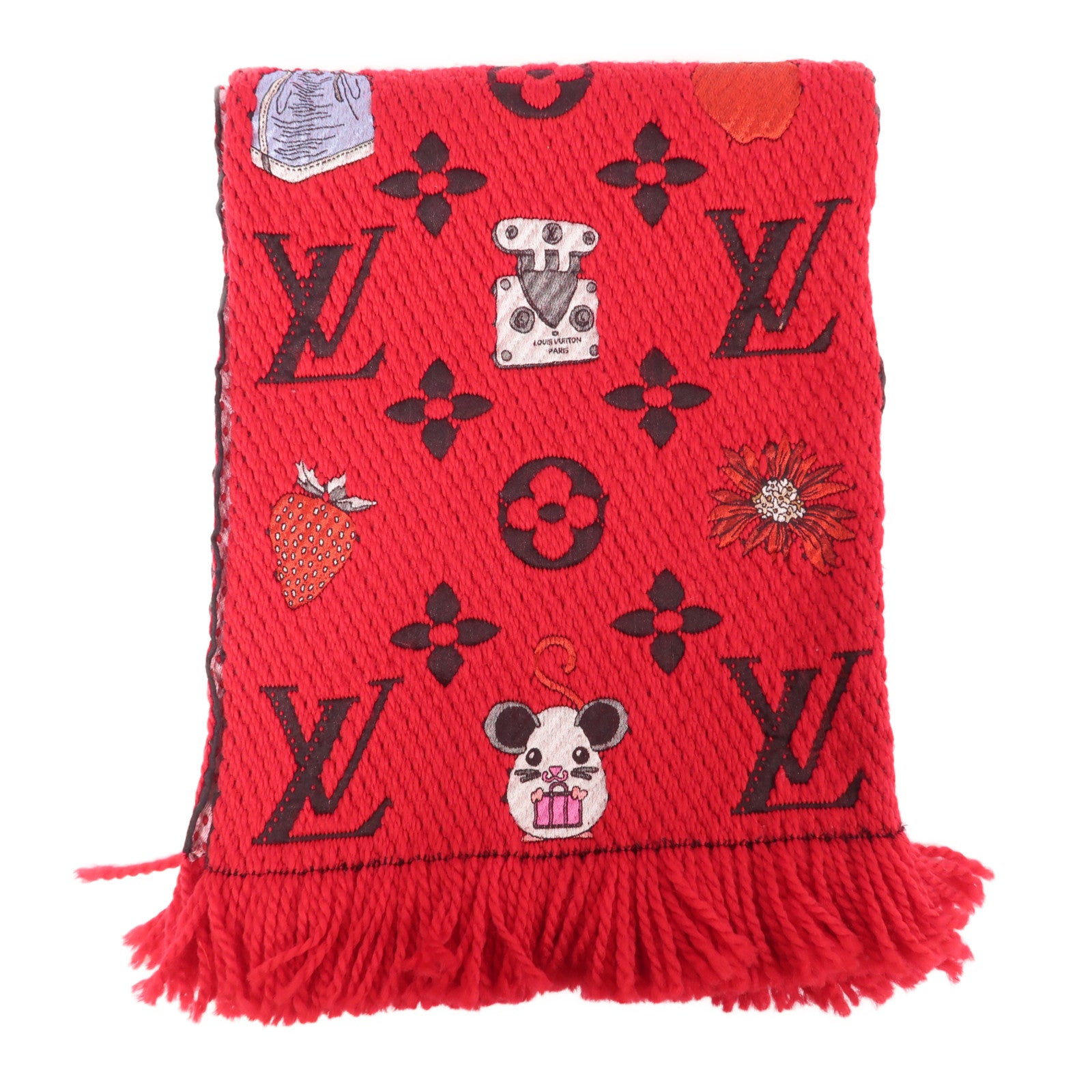 LOUIS VUITTON 羊毛/絲質Muffler圍巾