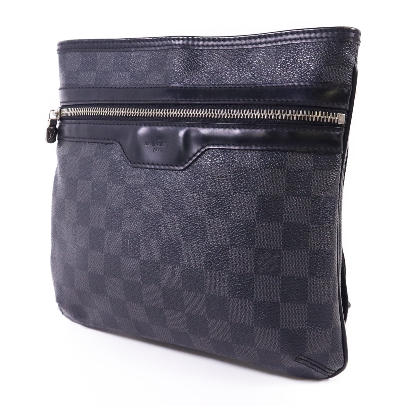 LOUIS VUITTON Damier Graphite Thomas銀扣肩背袋