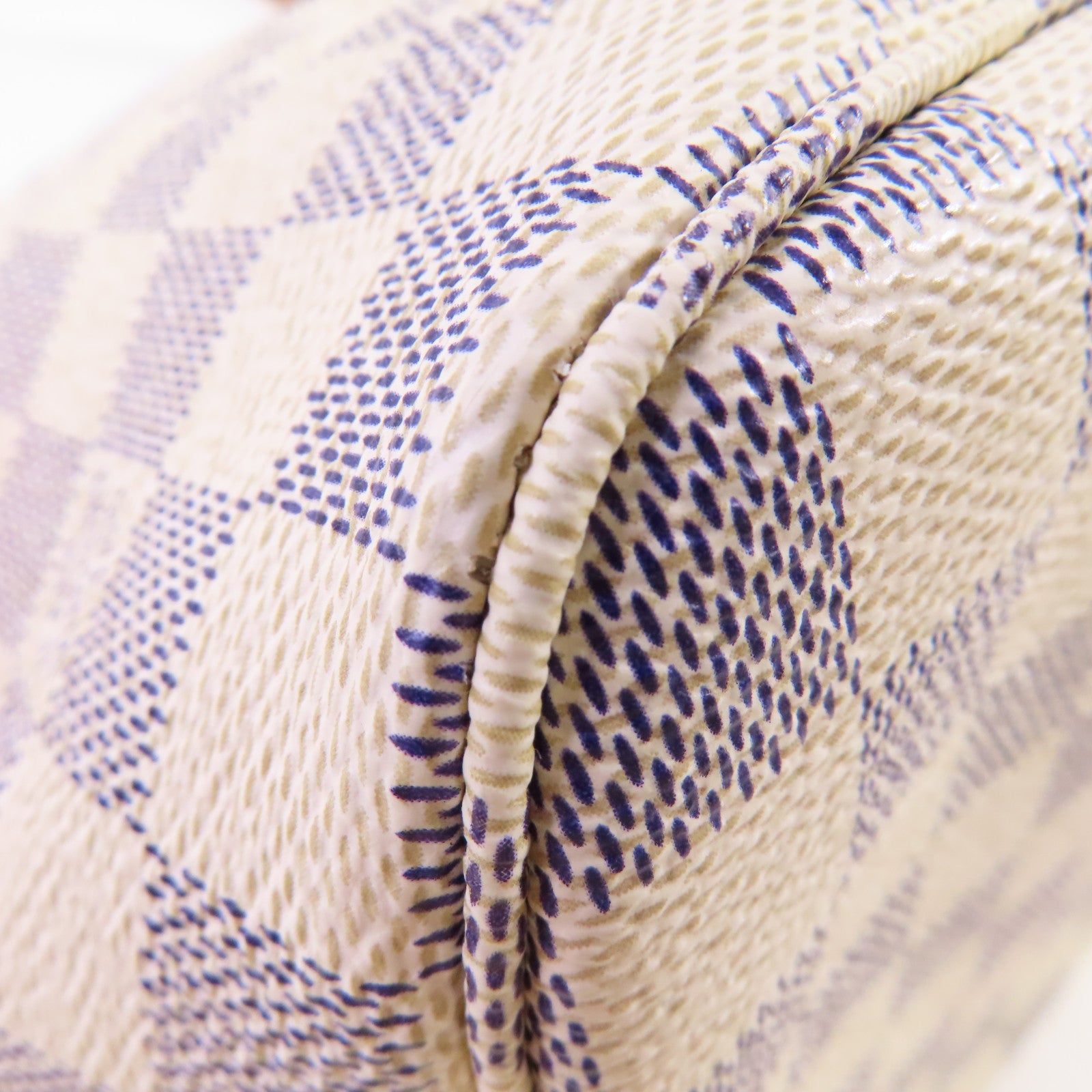 LOUIS VUITTON 【激減優惠】Damier Azur Neverfull MM Tote Bag金扣肩背袋米白色
