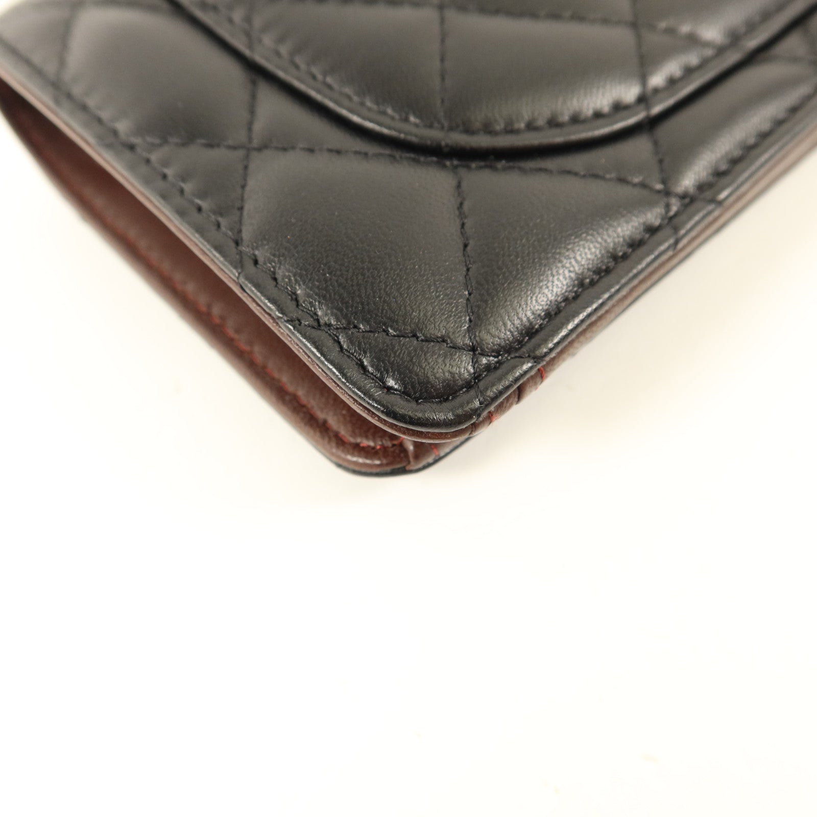 CHANEL 羊皮皮革Long Bifold Wallet金扣長錢包