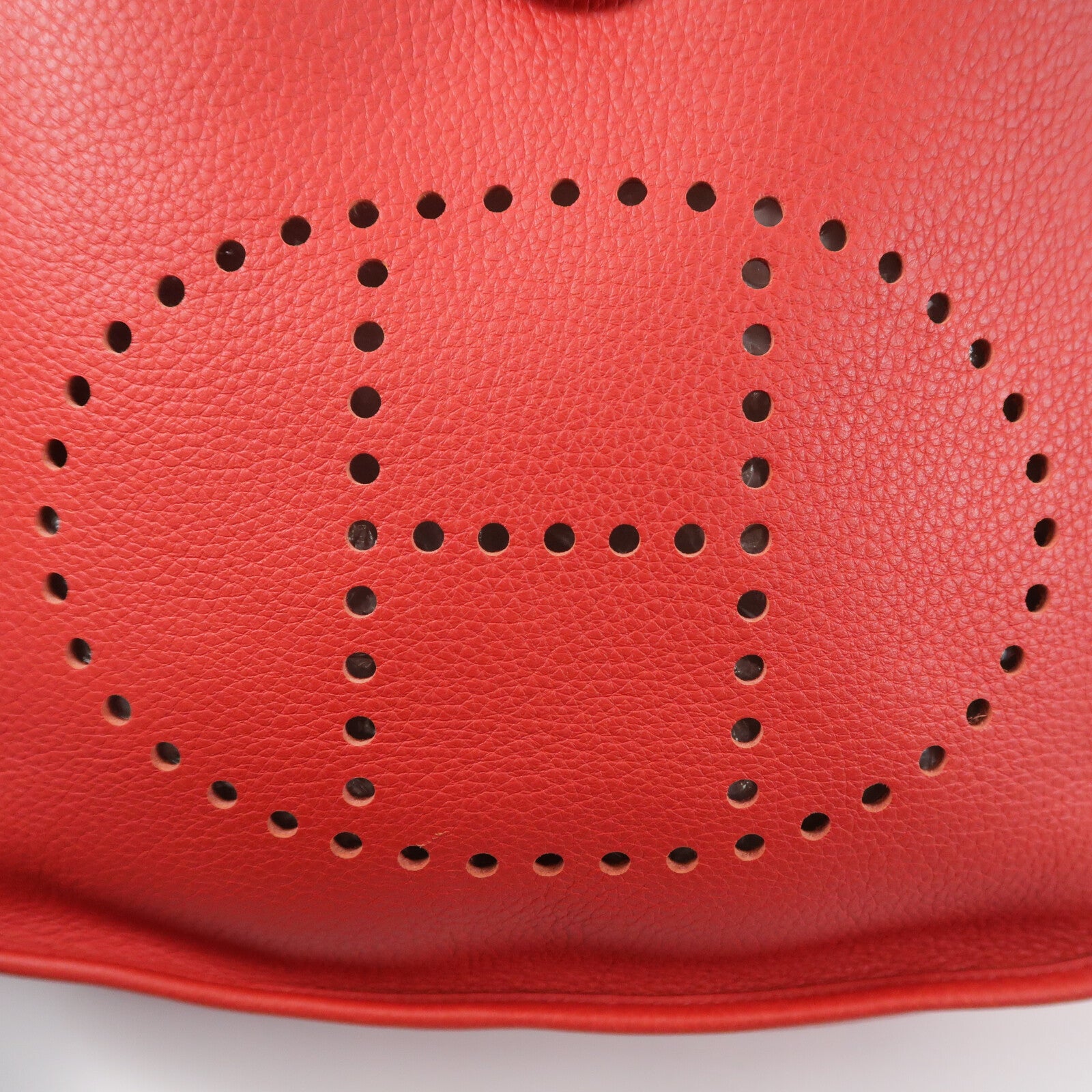 HERMES Clemence皮革Evelyne PM肩背袋Rouge Casaque