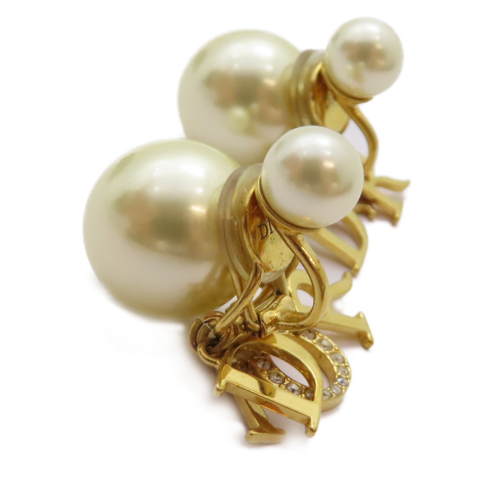 Dior 金屬Earrings耳環白色/金色
