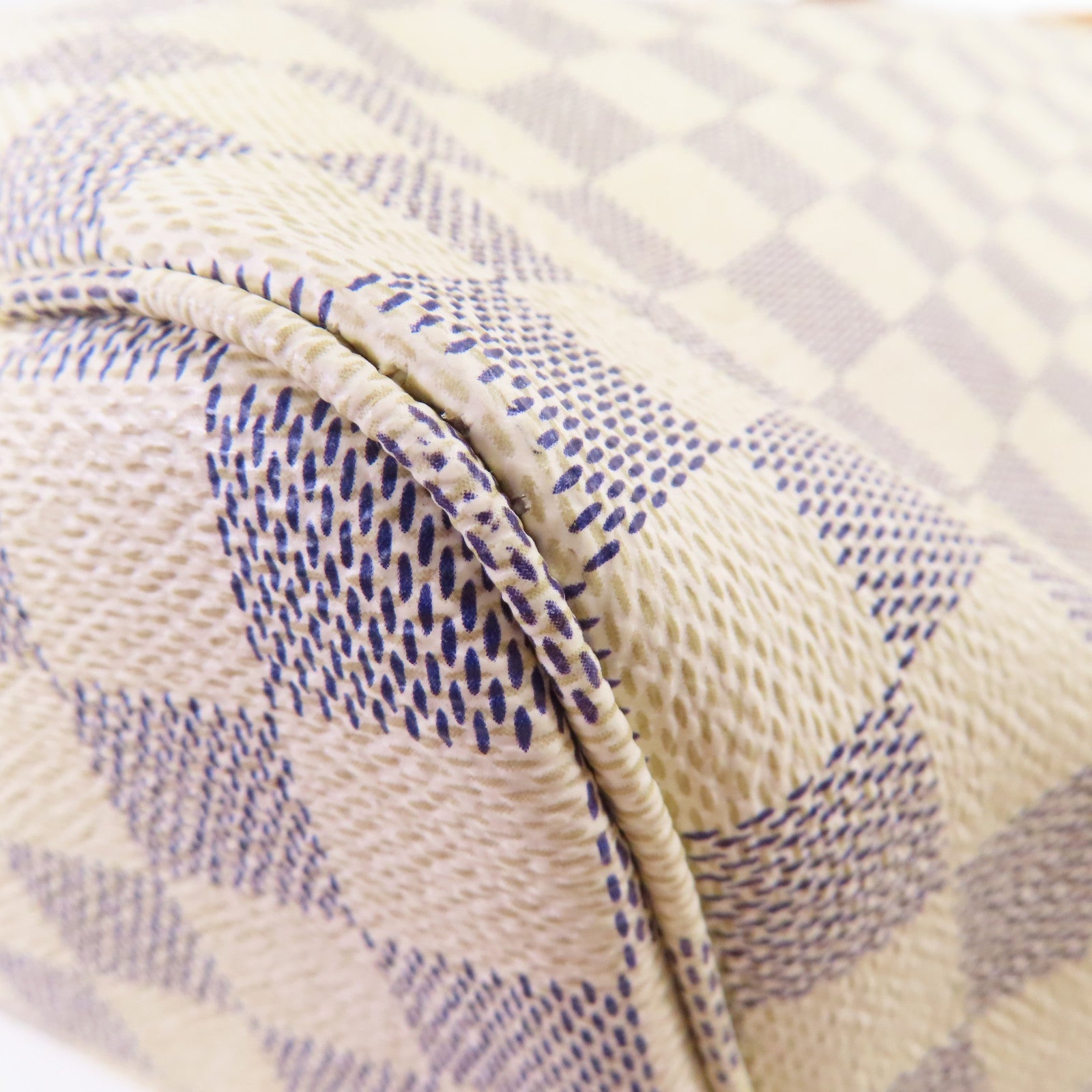 LOUIS VUITTON 【激減優惠】Damier Azur Neverfull MM Tote Bag金扣肩背袋米白色