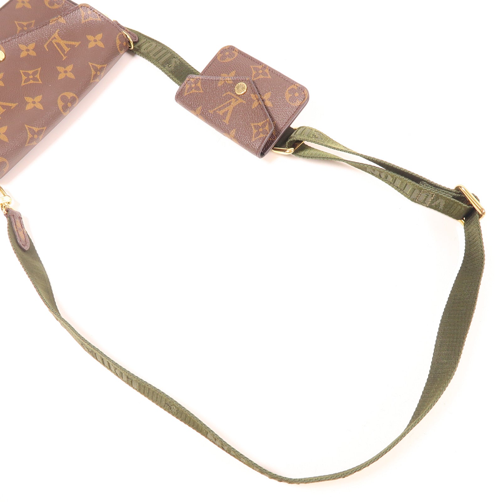 LOUIS VUITTON LV GHW Felicie Strap & Go Shoulder Bag M80091 Monogram Brown/Green