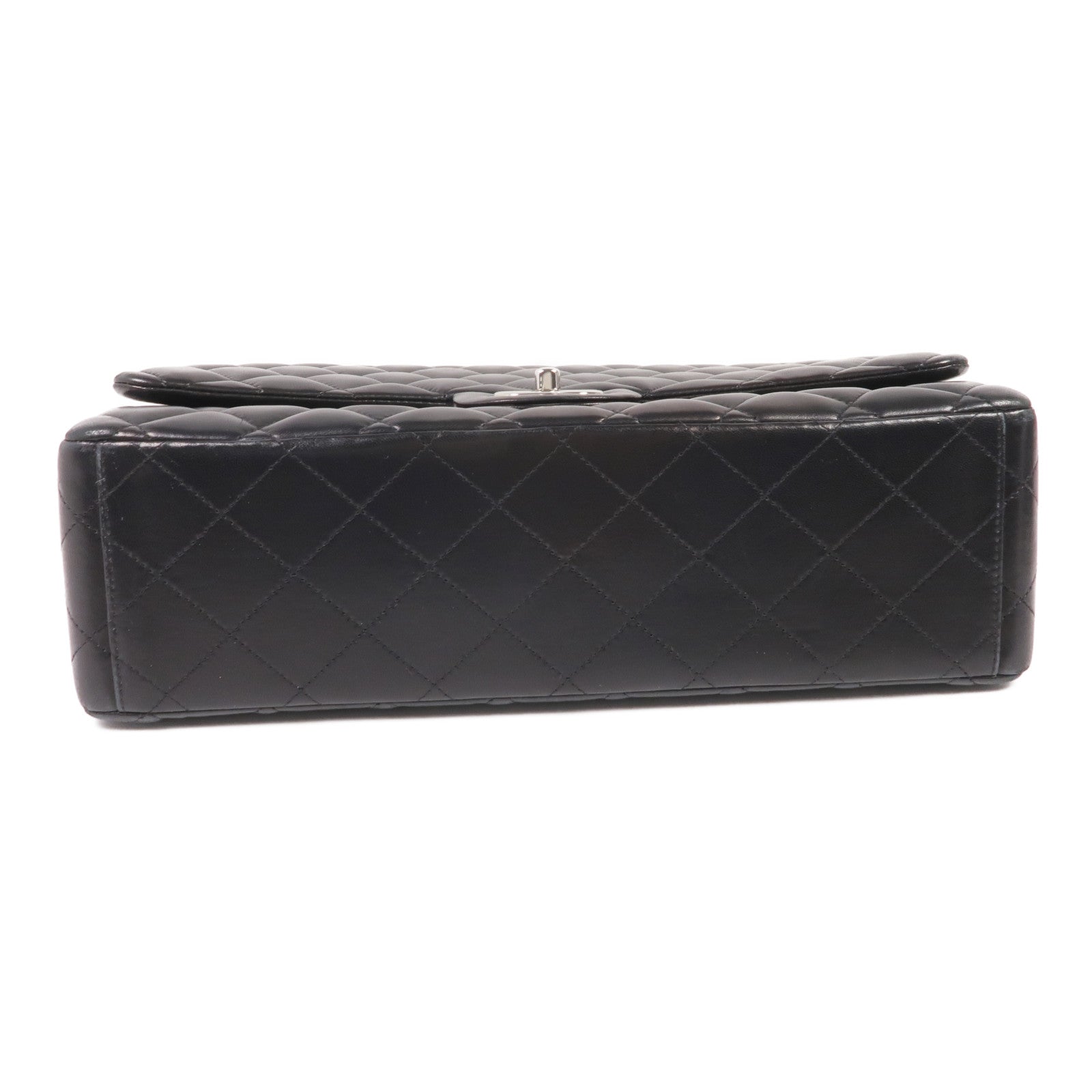 CHANEL 羊皮皮革Maxi Classic銀扣鏈帶肩背袋