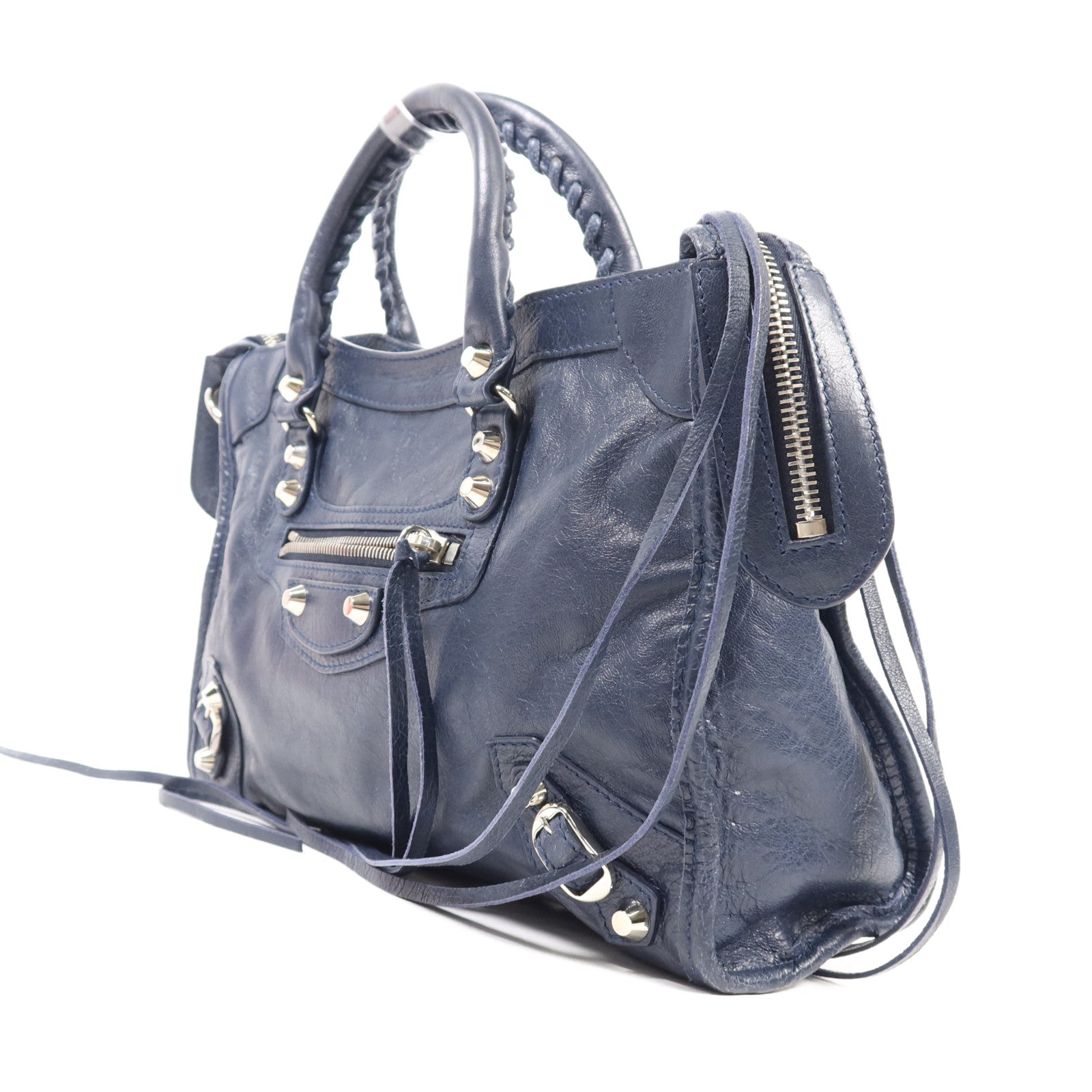 BALENCIAGA 牛皮皮革Nano City銀扣手挽肩背兩用袋