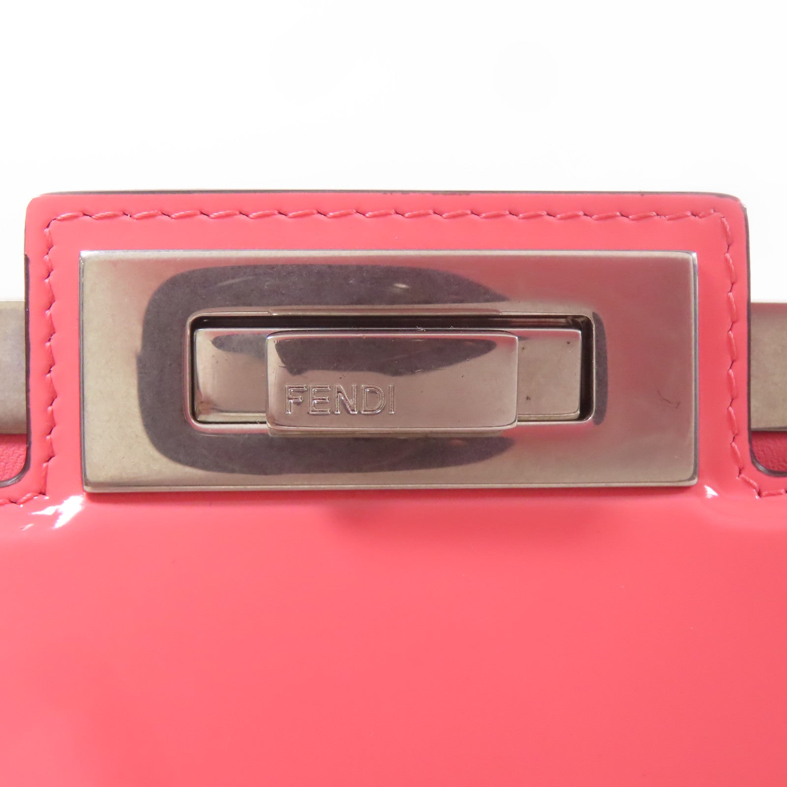 FENDI SHW Peekaboo Cut Shoulder Bag Leather Pink