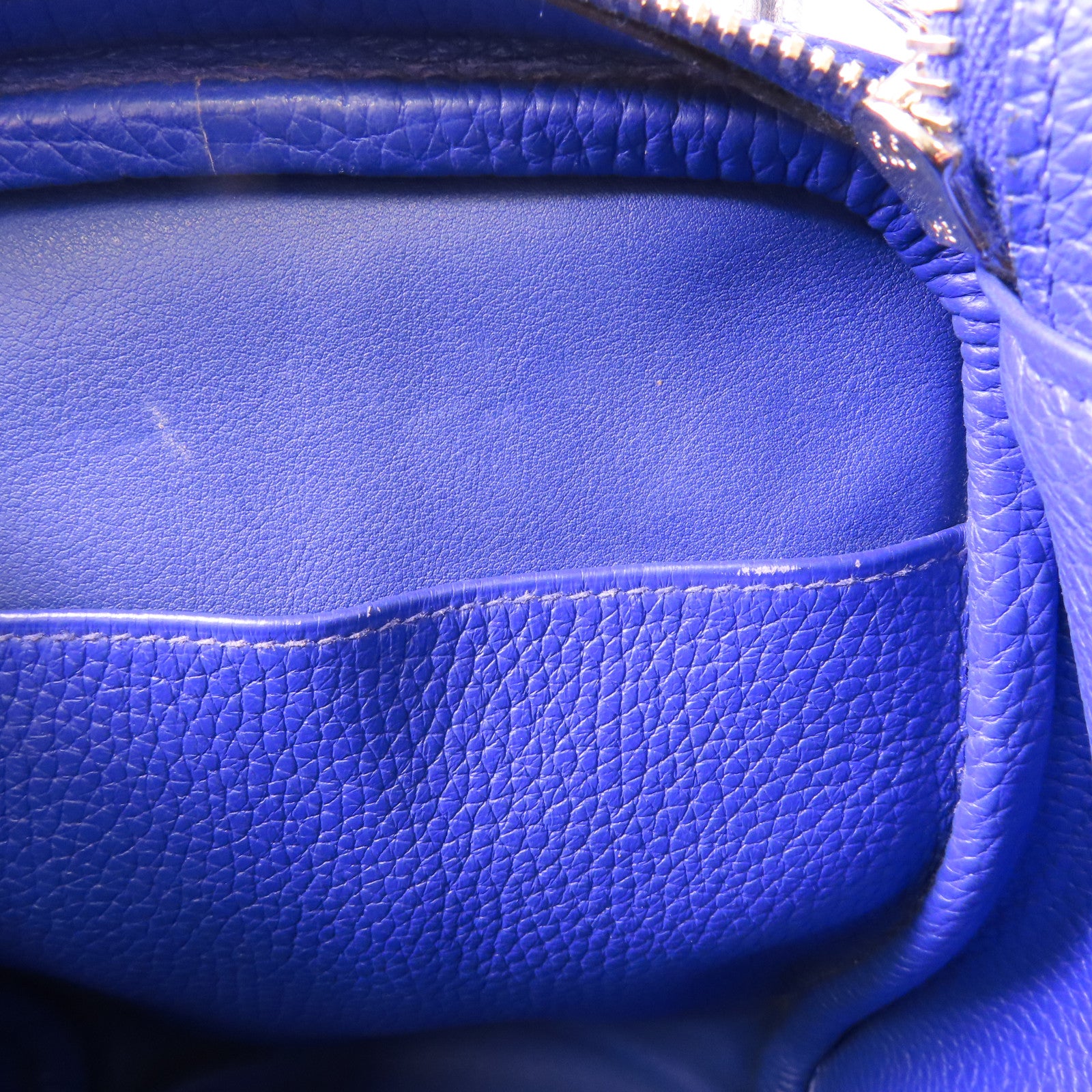 HERMES 【激減優惠】Clemence皮革/鱷魚皮革Lindy 30 Touch銀扣手挽肩背兩用袋7T Bleu Electrique