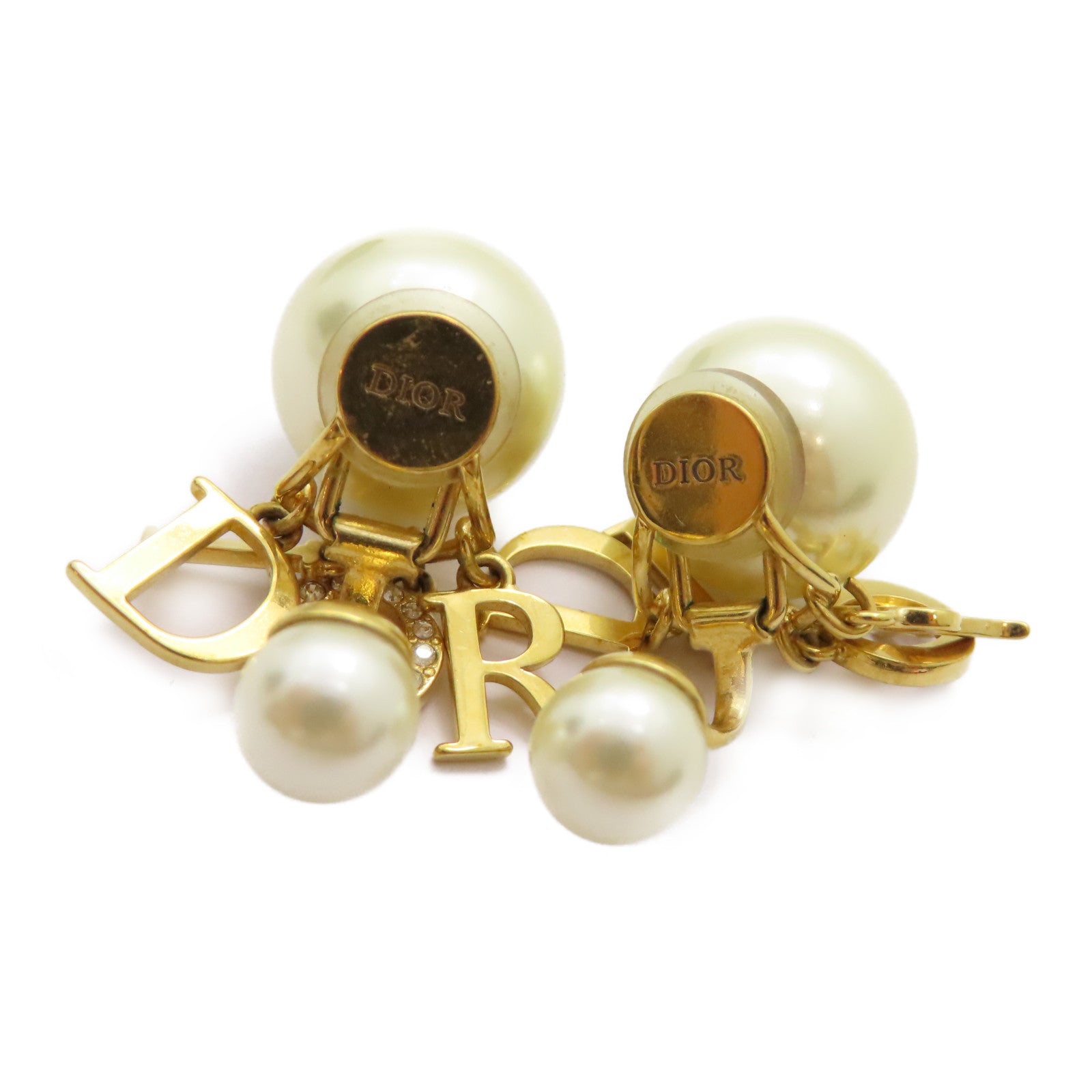 Dior 金屬Earrings耳環白色/金色