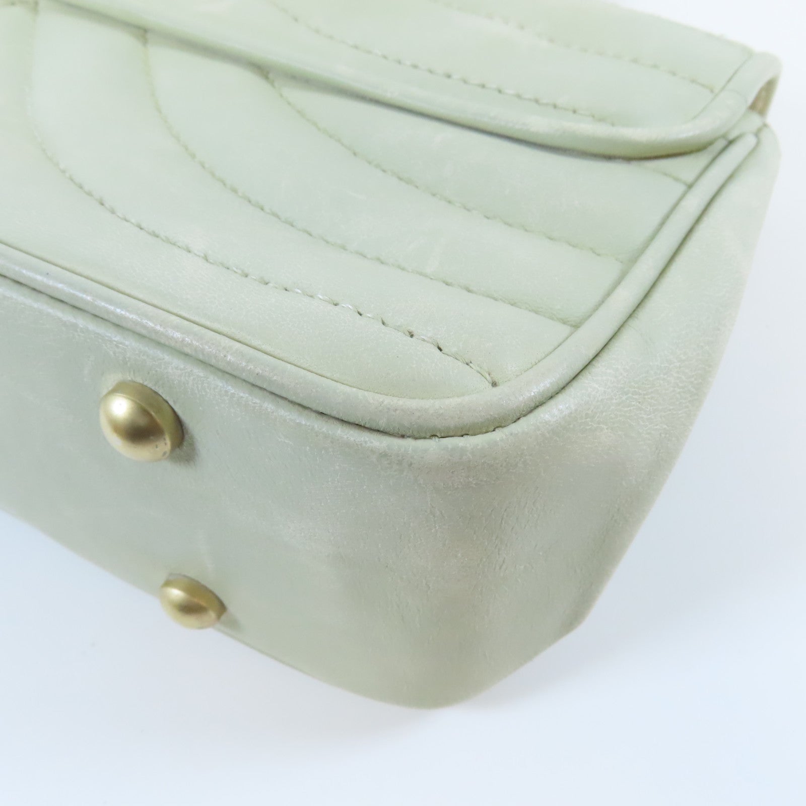 CHANEL **【激減優惠】牛皮皮革Chain Shoulder Bag金扣鏈帶肩背袋淺綠色