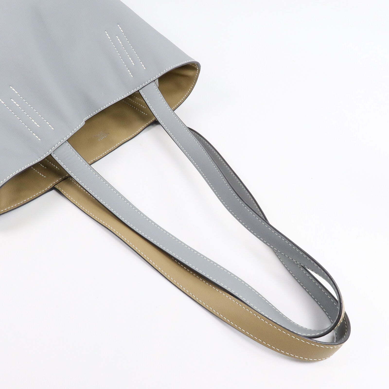 HERMES Swift皮革Double Sens 28肩背袋/手挽袋Gris Pantin/Poussier