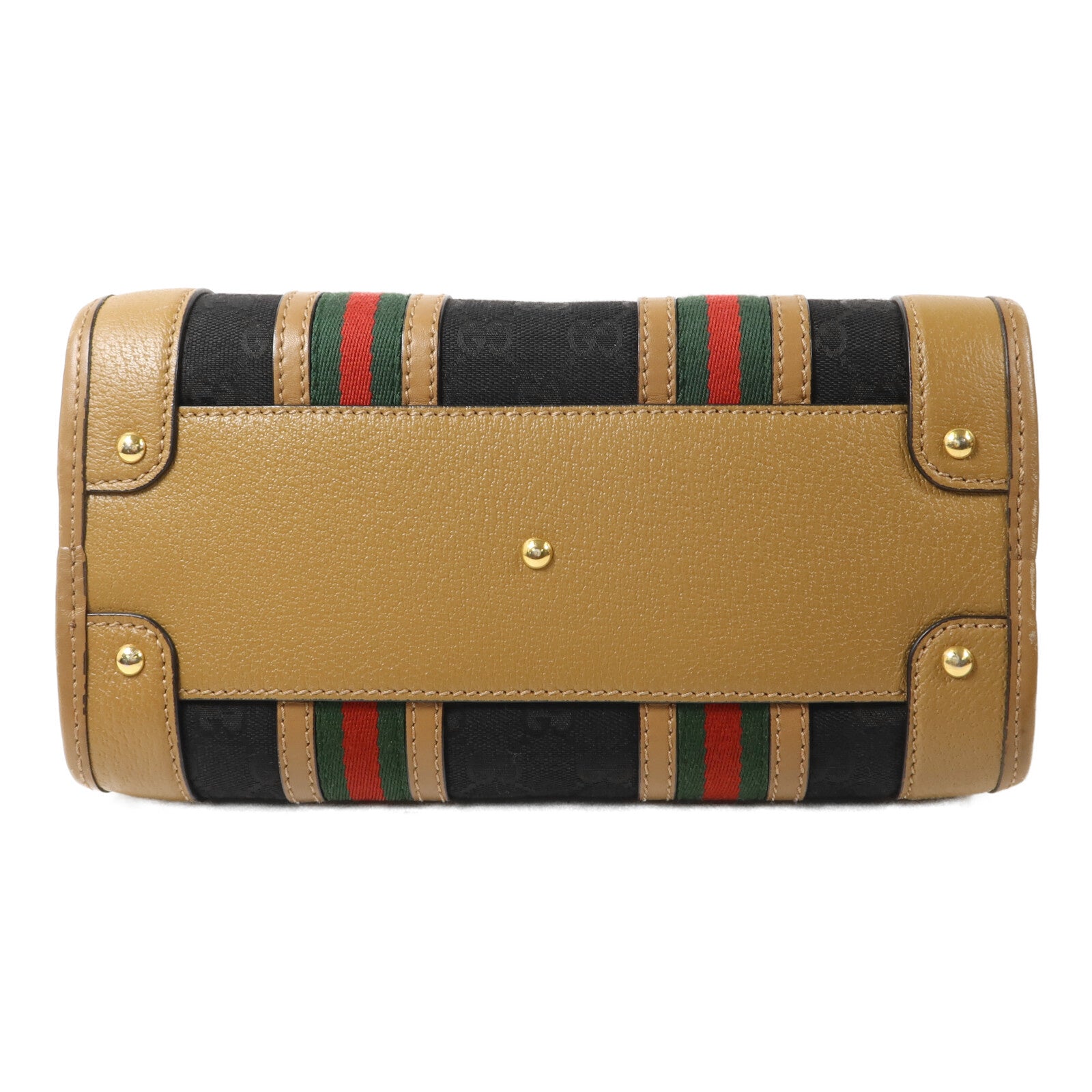 GUCCI 帆布/牛皮皮革Bauletto Medium Top手挽肩背兩用袋