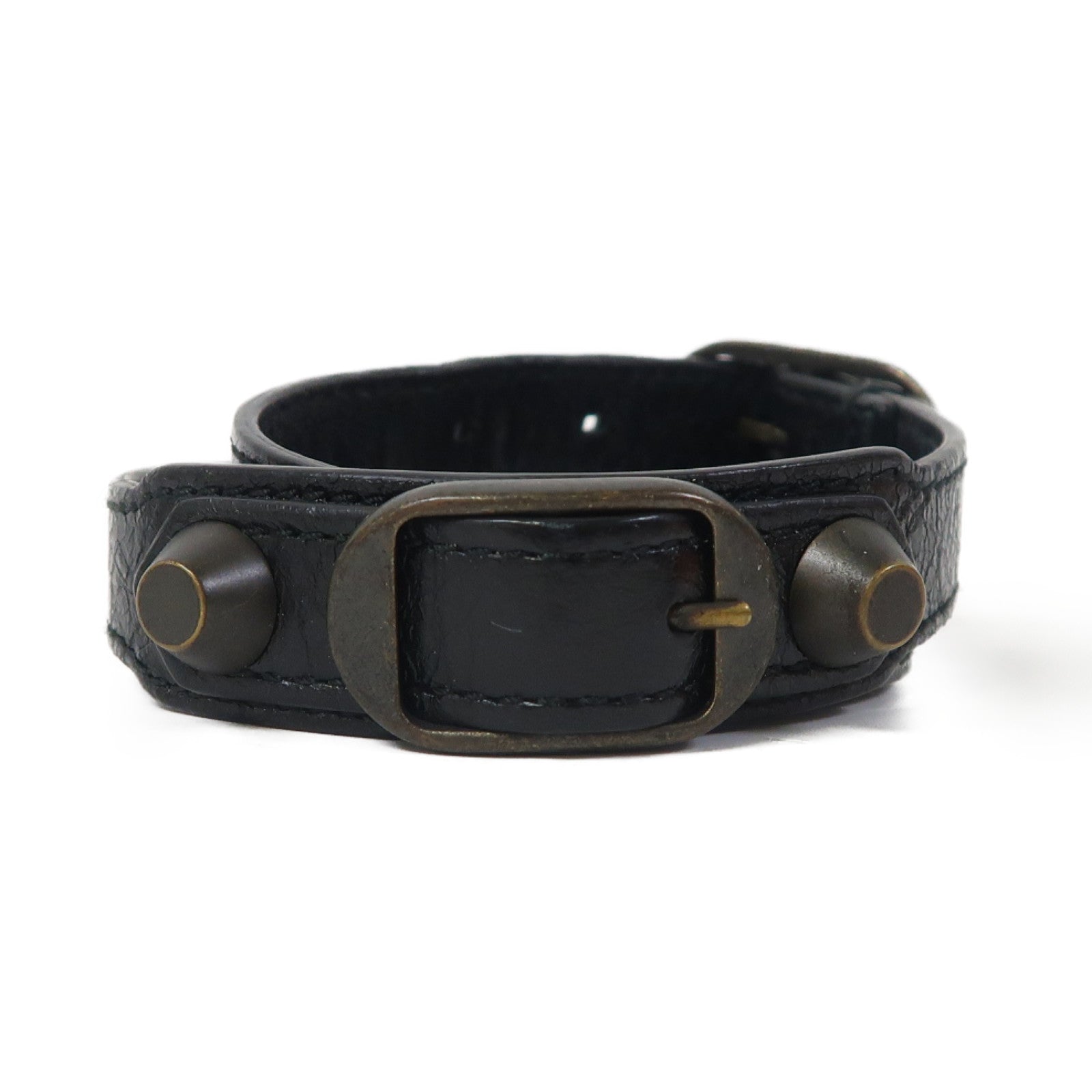 BALENCIAGA 【激減優惠】皮革Triple Tour Bracelet手鐲黑色