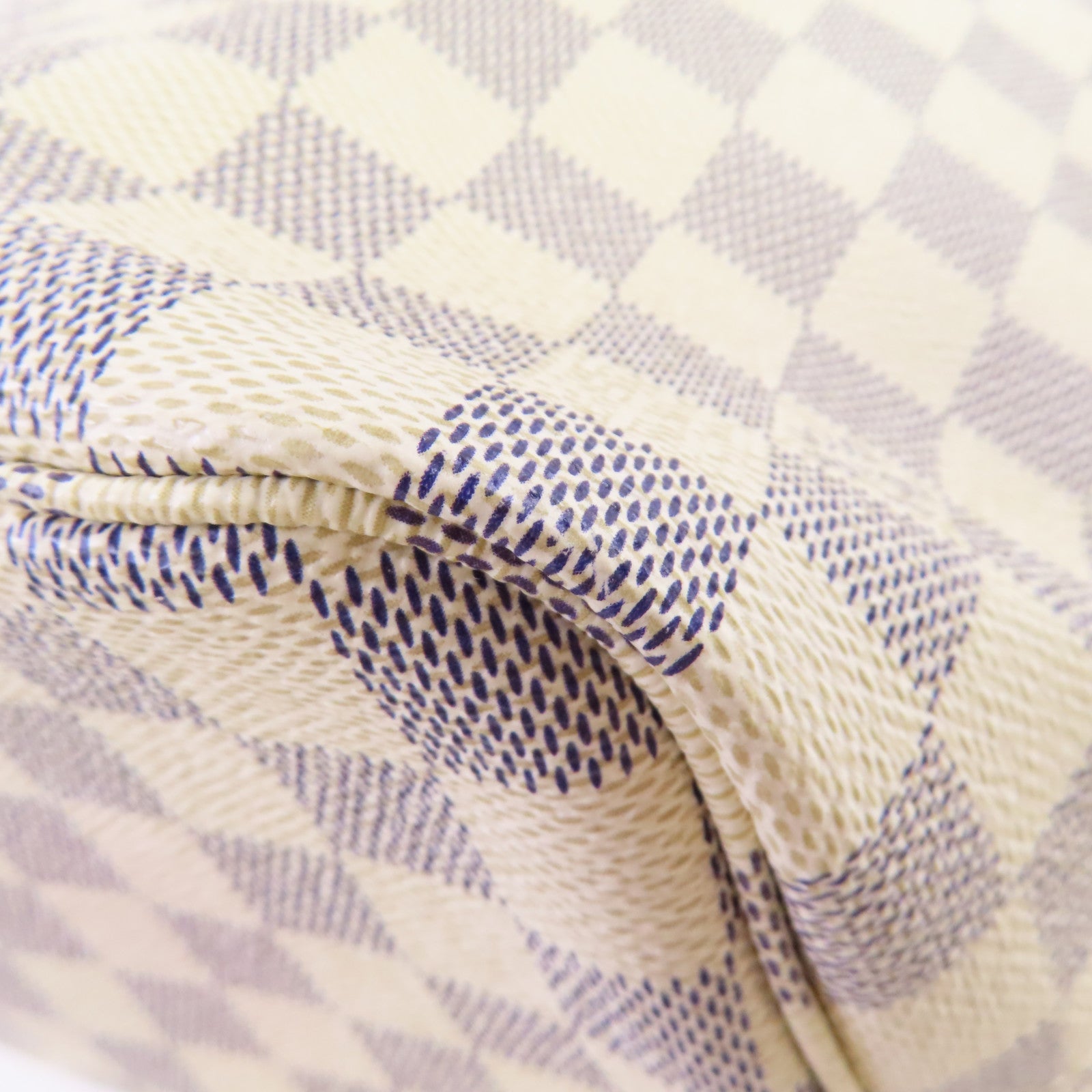 LOUIS VUITTON 【激減優惠】Damier Azur Neverfull MM Tote Bag金扣肩背袋米白色