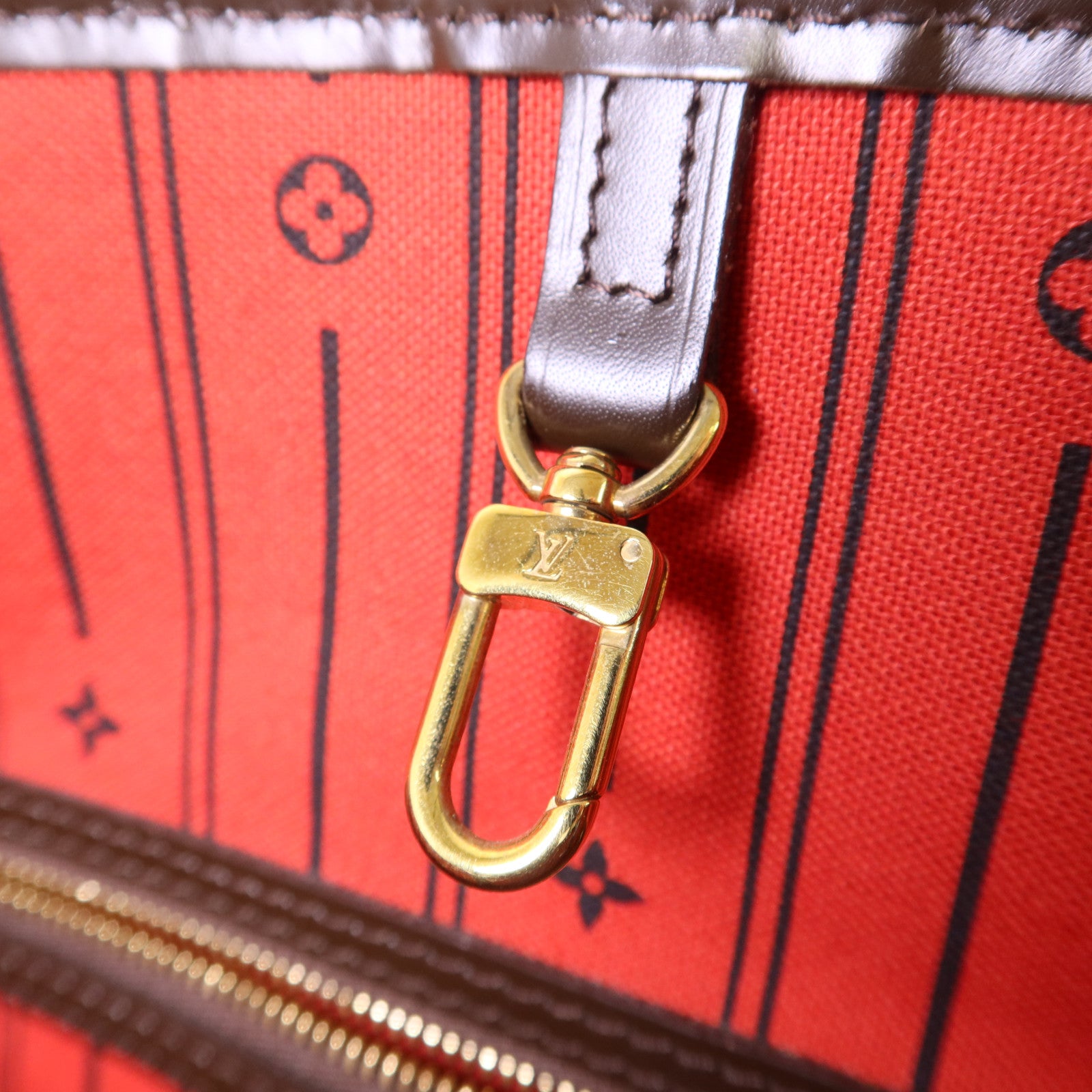 LOUIS VUITTON Damier Neverfull MM金扣手挽袋/肩背袋