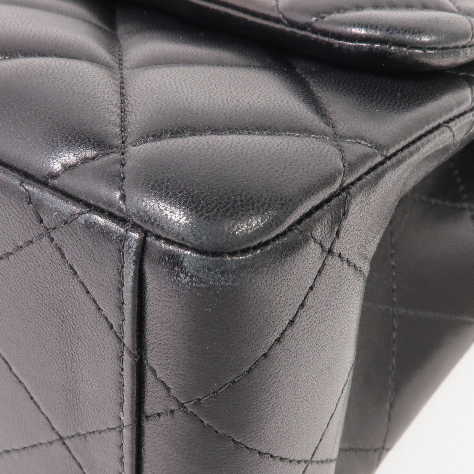 CHANEL 羊皮皮革Maxi Classic銀扣鏈帶肩背袋