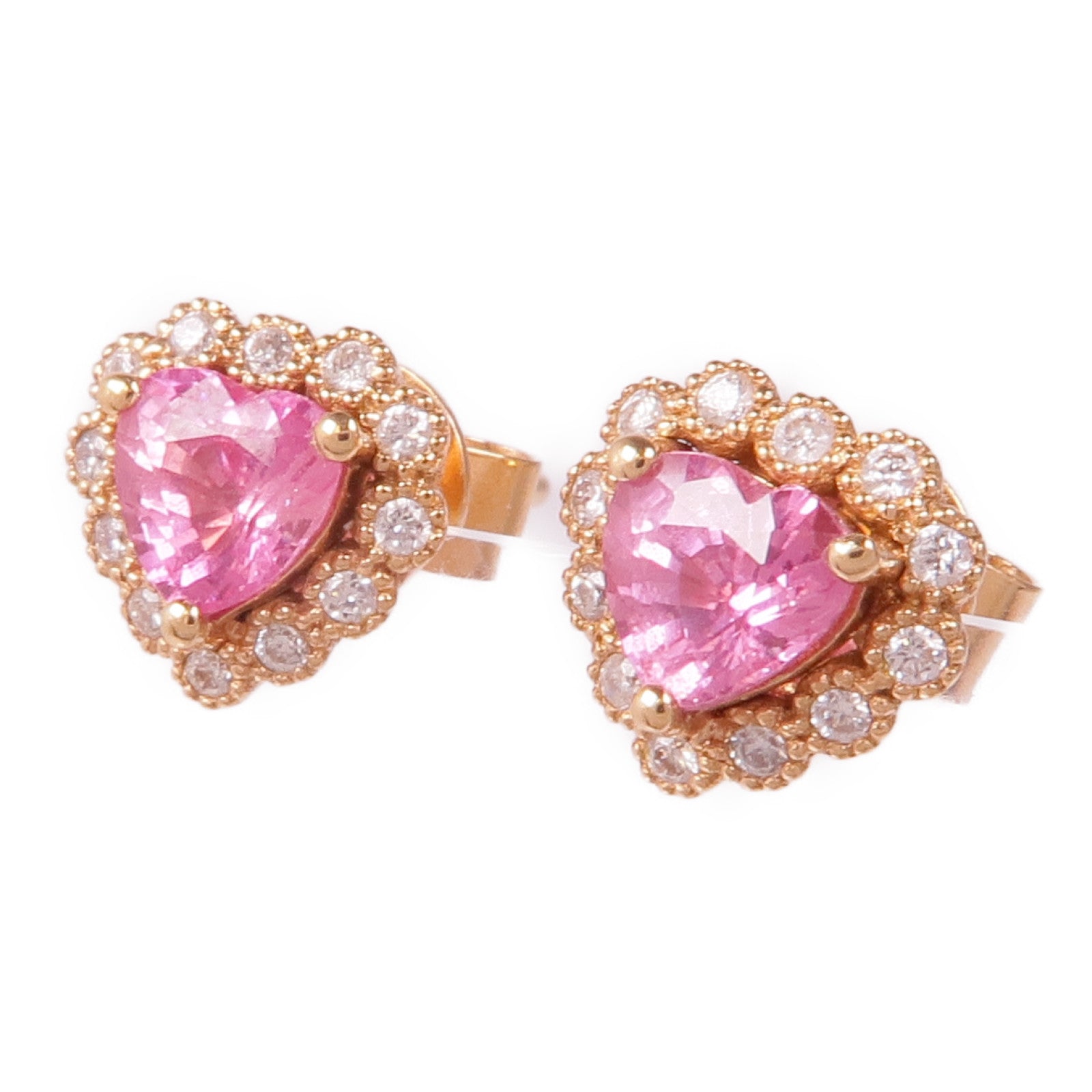 JEWELRY 【激減優惠】18K玫瑰金Sapphire Diamond Earrings藍寶石/鑽石耳環