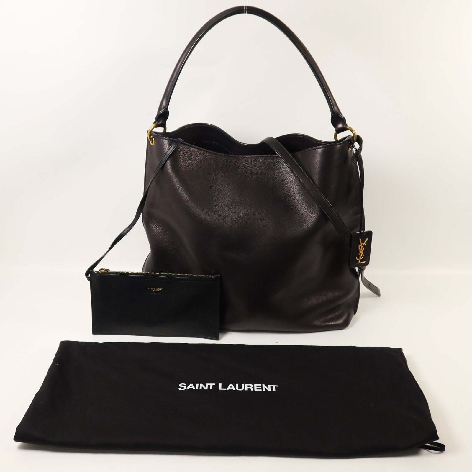 SAINT LAURENT 牛皮皮革Shoulder Bag手挽肩背兩用袋