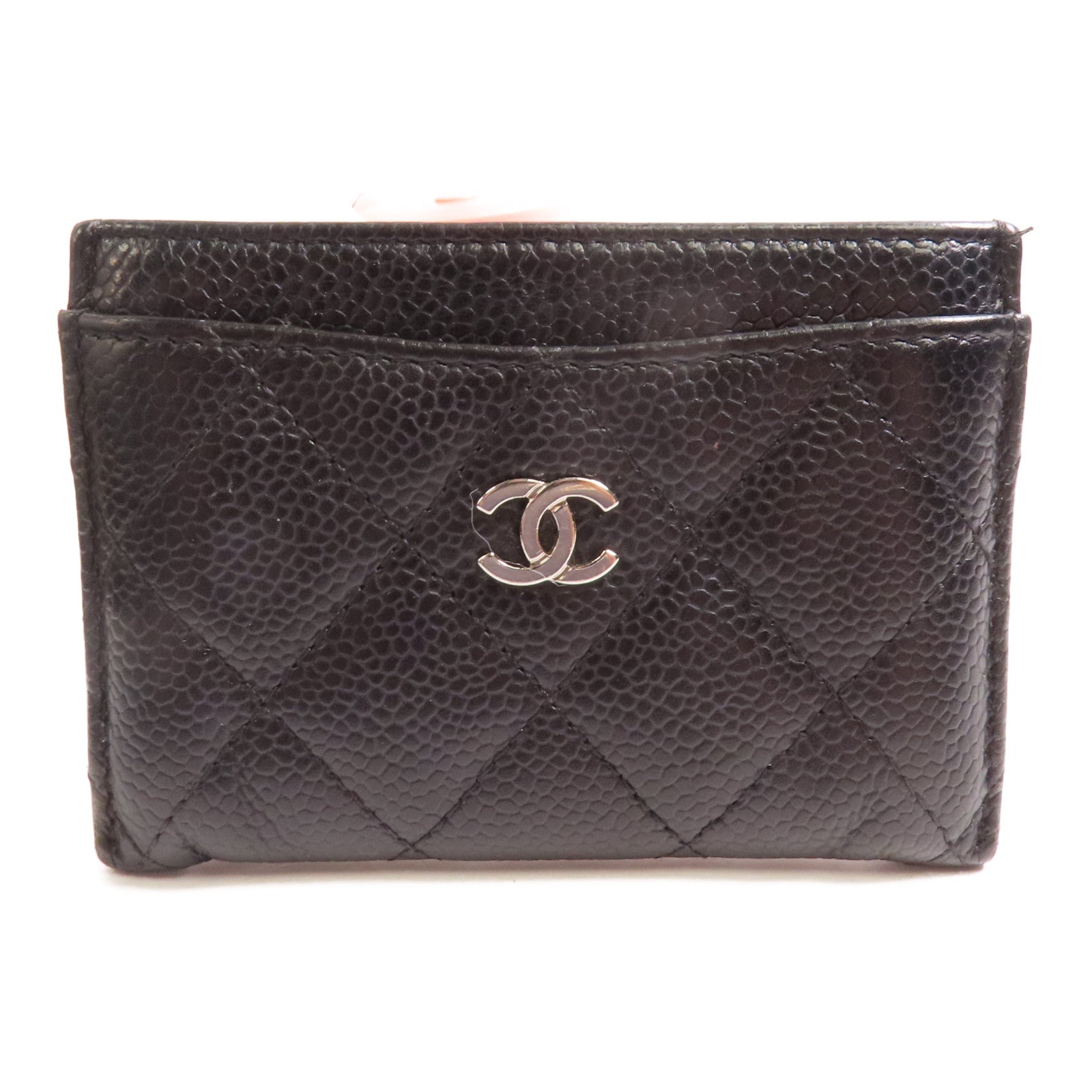 CHANEL 牛皮皮革Card Case銀扣卡片套